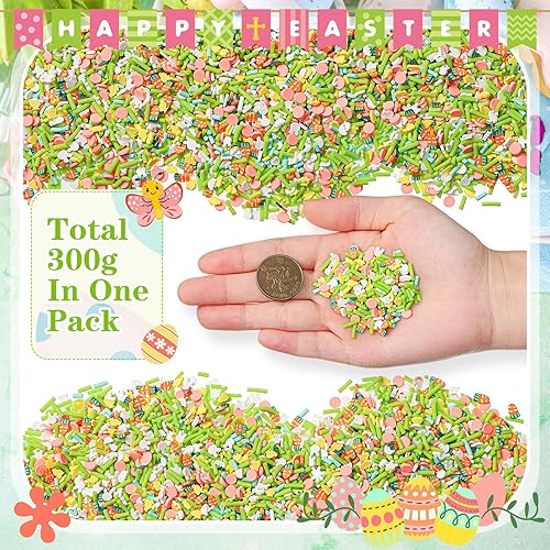 Miniatura 2 de Tigeen Gránulos falsos de Pascua de 10.58 oz de arcilla polimérica, chispas de polímero de arcilla suave, mezclas de Pascua, suministros para hacer