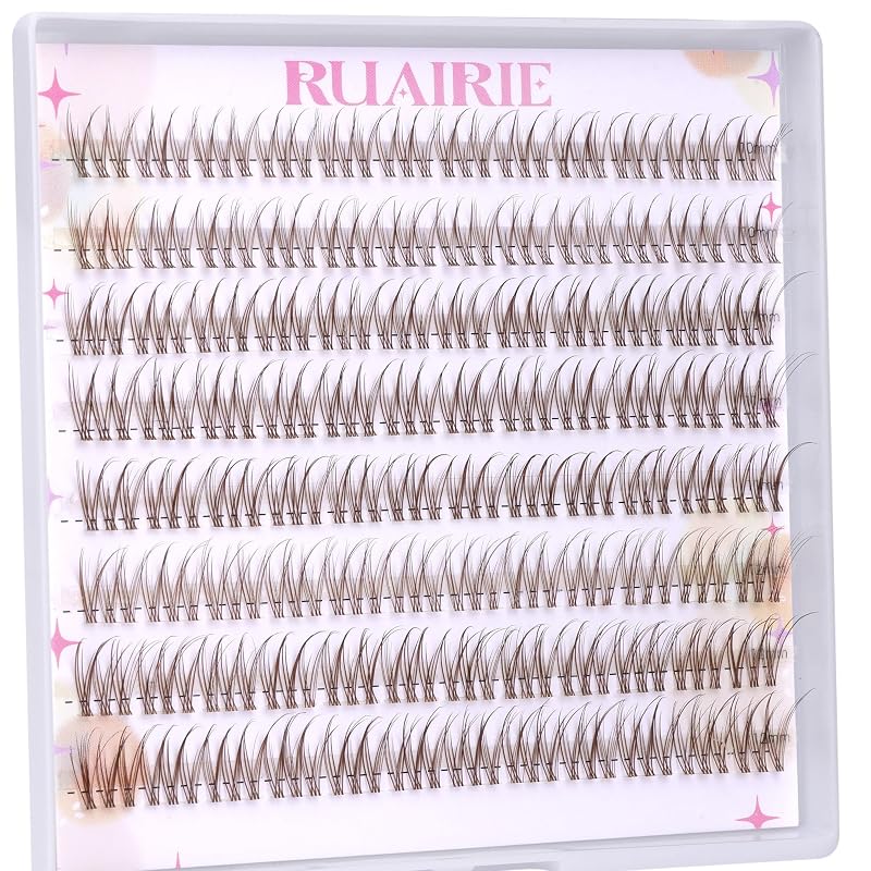 Cílios em tufos castanhos Ruairie, curvatura CD, 9 mm a 11 mm, 96 unidades