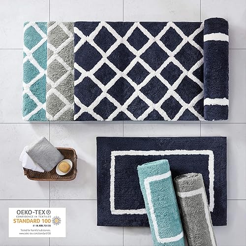 Miniatura 8 de Madison Park Bittman - Alfombra de baño reversible de pelo alto, lujosa alfombra de baño de felpa copetuda absorbente, de secado rápido, diseño