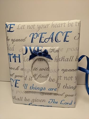 Faith Hope Love and Peace Sayings Photo Album - Faith Hope Love - Holds 100 4x6 Photos - Handmade Photo Album
