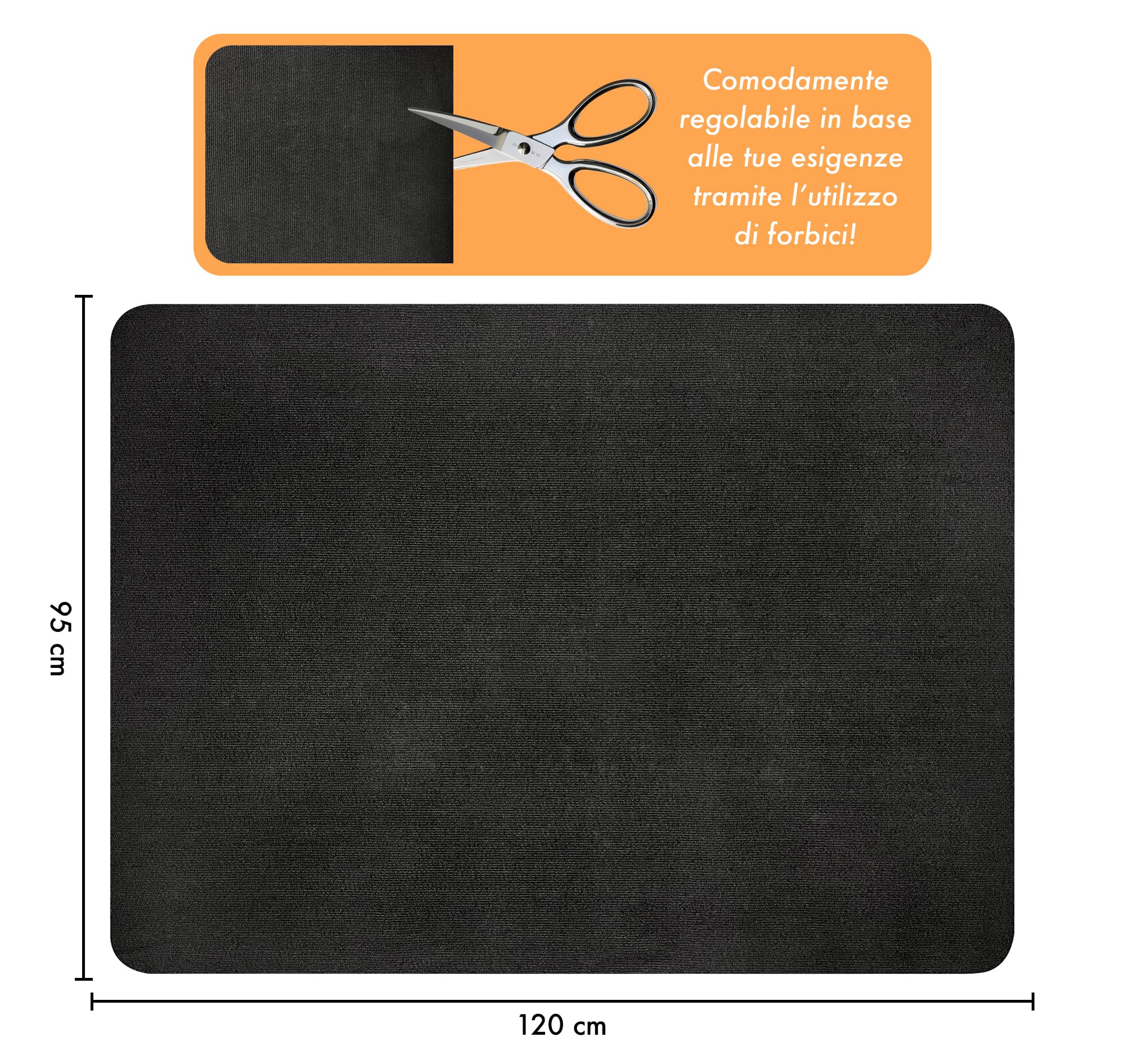 Tappeto Protettivo Per Sedia Da Ufficio 95x120cm Grigio - Salvapavimento Antigraffio - Foto 5