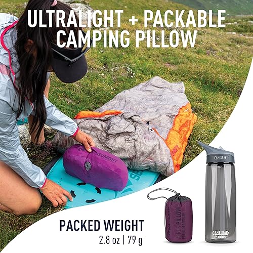 Vista 2 de Sea to Summit Aeros Premium - Almohada inflable de viaje, regular (13.4 x 9.4), color magenta