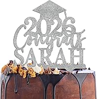 Vista 1 de Decoración personalizada para tartas de graduación – Decoración para tartas de graduación con nombre y fecha – Decoraciones acrílicas personalizadas