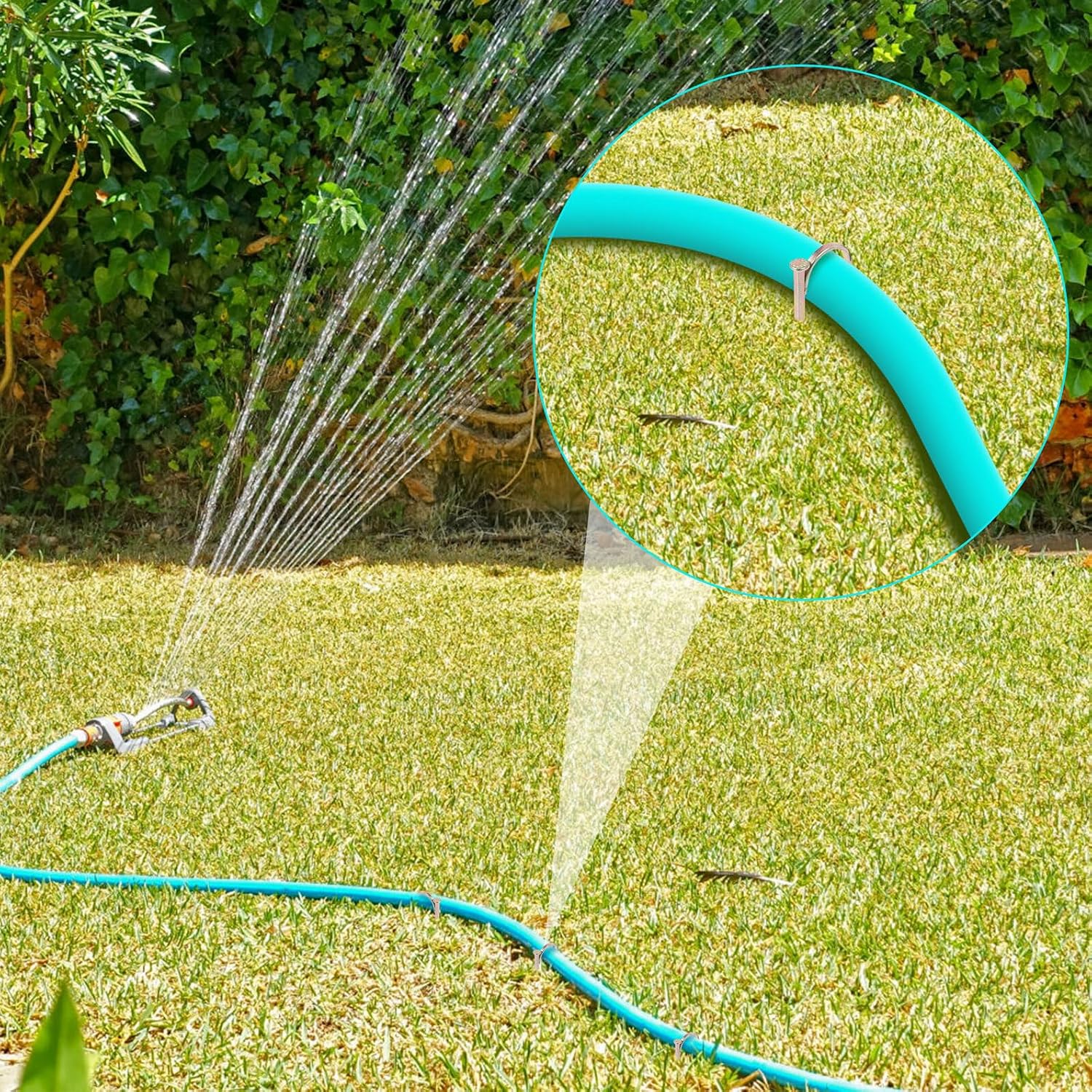Ciieeo 20pcs Water Pipe Fixing Hooks Thickened Ground Stakes for Garden Hose Clamp U-Shaped Water Fasteners Pipe Hangers Compatible Outdoor Irrigation Systems