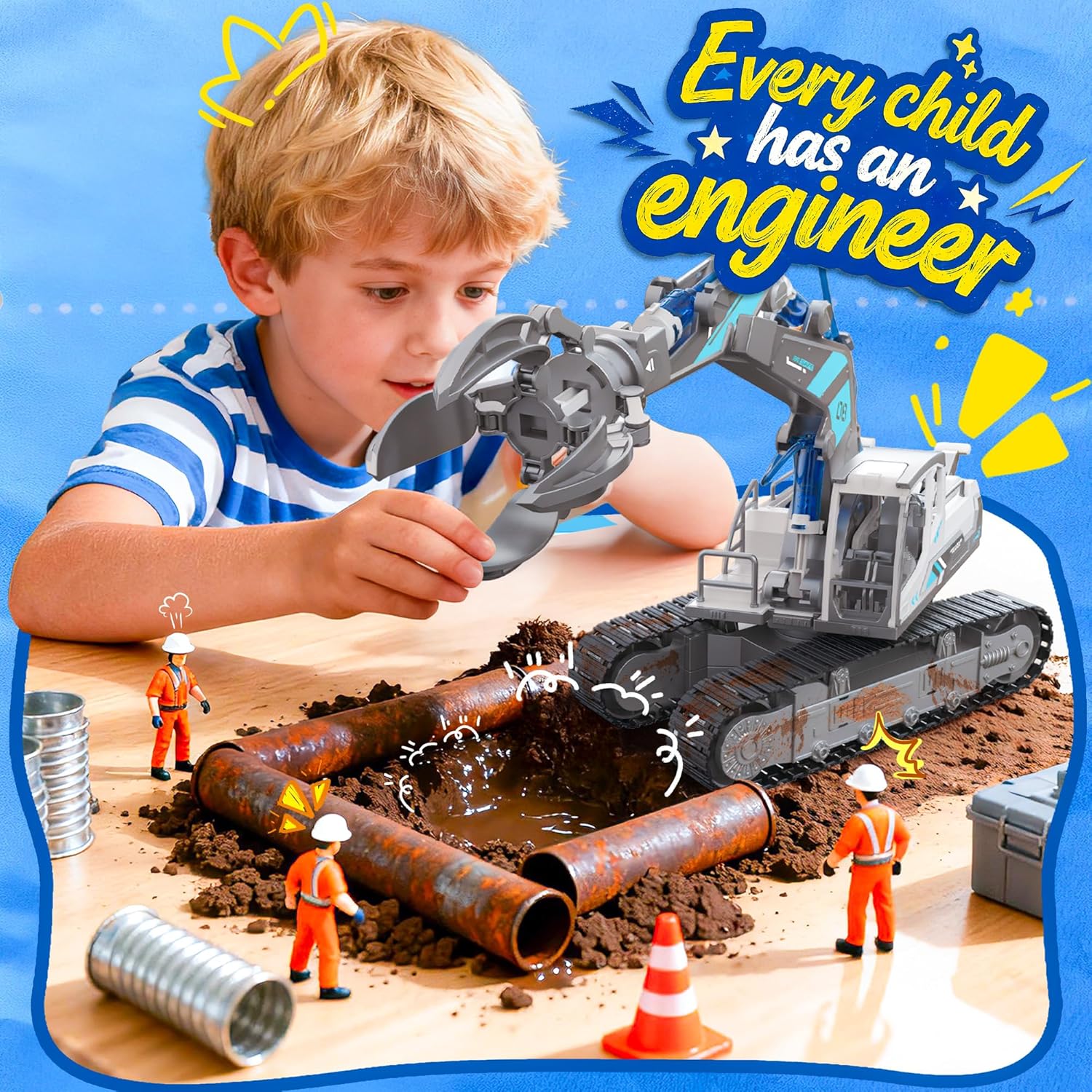 SMILESSKIDDO Science Kits for Kids Age 8-12 - 137 Pcs STEM Toys for Ages 8-13 with Hydraulic Grab, Teen Boys Gift Ideas Crane Toy, Teenage Engineering Kit Construction Vehicle Toys