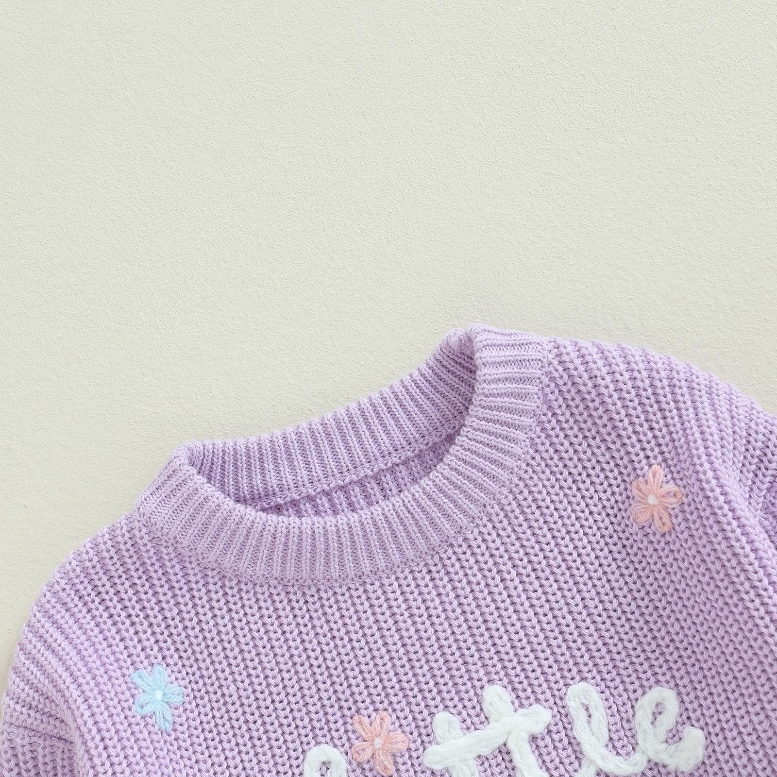 L&ieserram Baby Mädchen Gestrickt Pullover Jumper Neugeborenen Kinder Langarm Strickpullover Pulli Kleinkinder Kleidung Outfit Knitted Sweater Schwester 0-6 Jahre