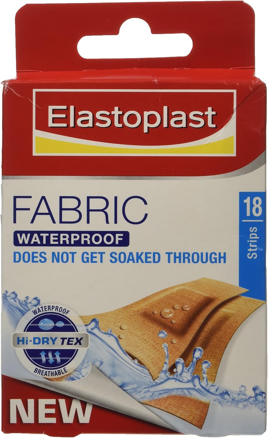 Elastoplast Waterproof Fabric Plaster Strips, 18 Strips