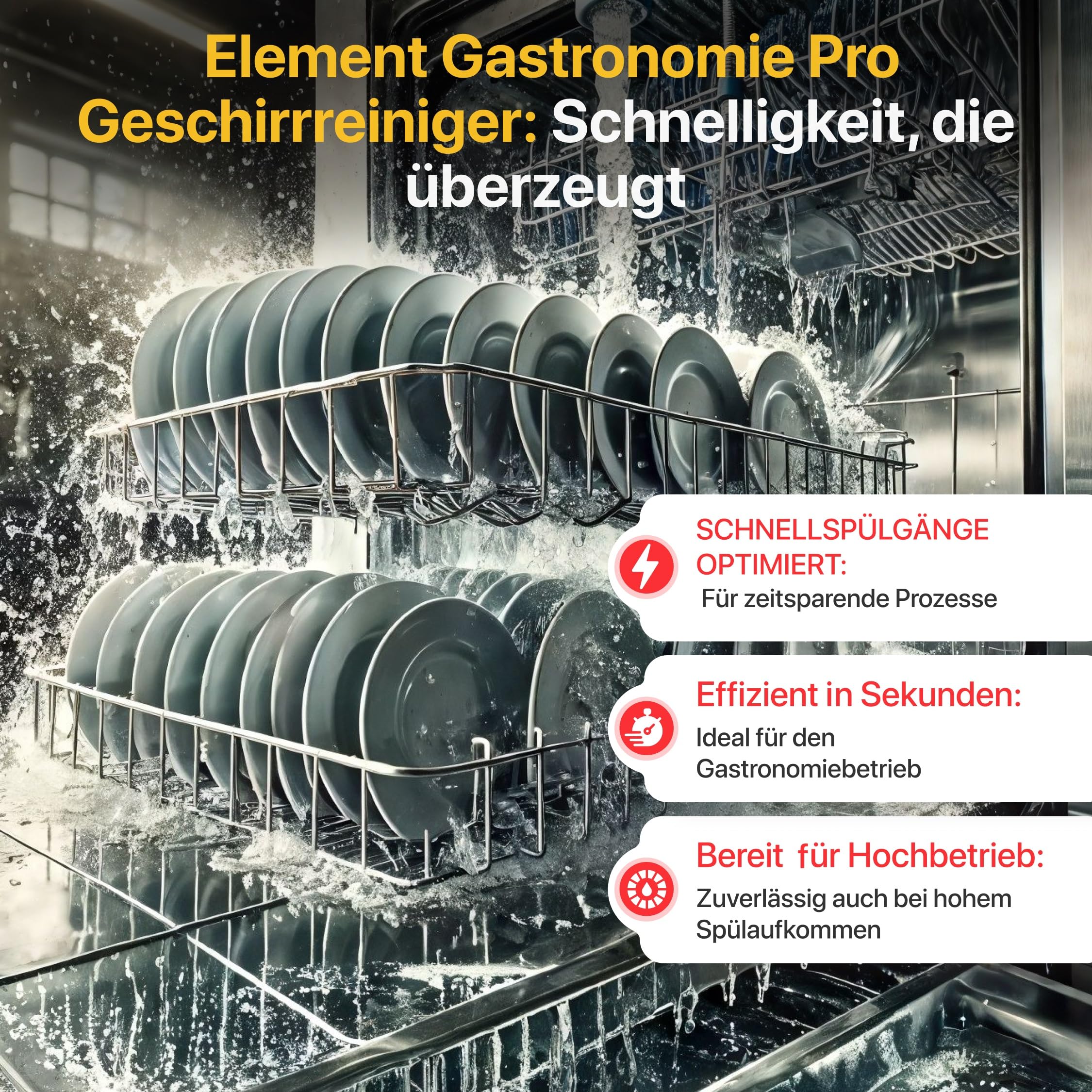 Element Geschirrreiniger für gewerbliche Spülmaschinen flüssig 10 Liter | Maschinenspülmittel Profi 10L | SET 2 Kanister a 5 Liter | Geschirrreiniger ohne Chlor | Geschirrspülmittel Gastro |