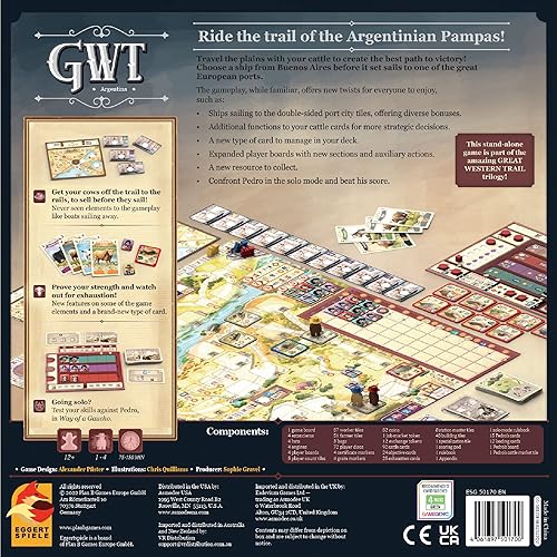 Miniatura 3 de Great Western Trail - Juego de mesa Argentina de segunda edición - Aventura de ganado en la pampa! Juego de estrategia para niños y adultos, mayores