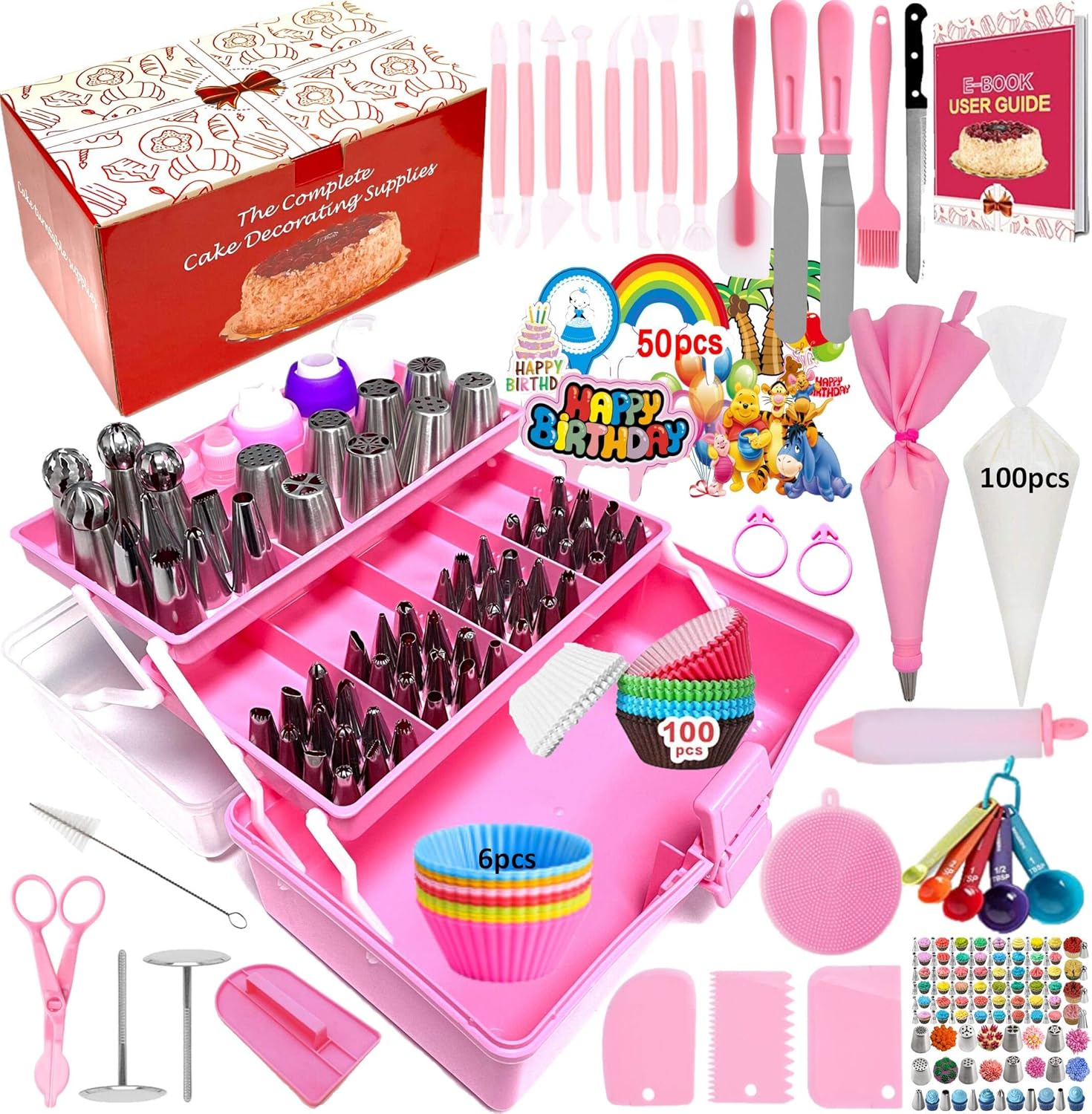 Cake Decorating Supplies 369Piece Piping Bags and Tips Set Cake