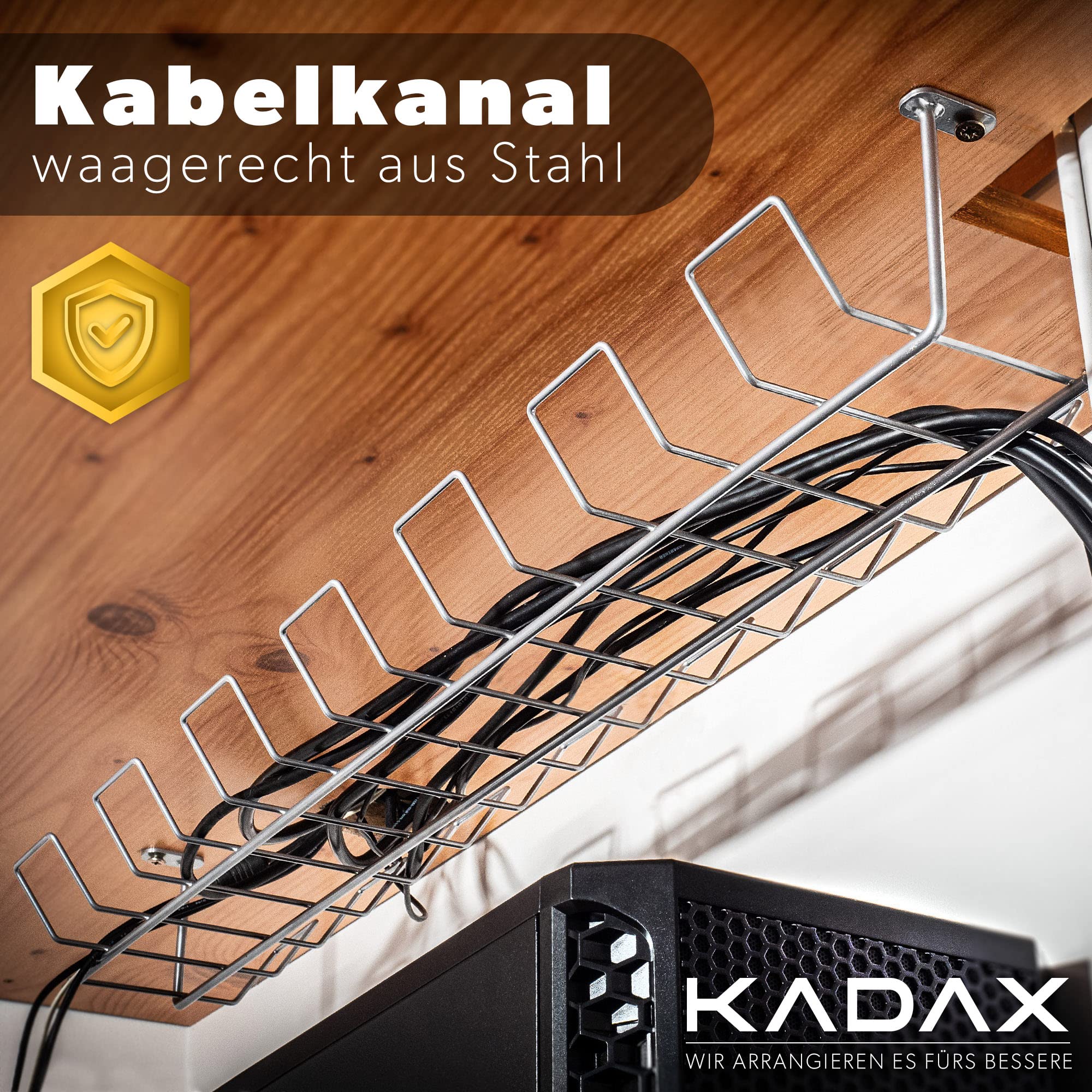 Canalina Per Cavi Duronic Regolabile - 4 Canali, 130 Cm, Per Tavoli Ufficio, Grigio - Foto 6