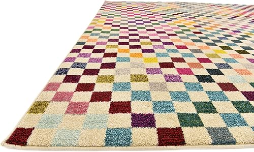 Miniatura 6 de Unique Loom Chromatic Collection - Alfombra abstracta moderna geométrica y vibrante para cualquier decoración del hogar, 8 x 10 pies, multicolor y