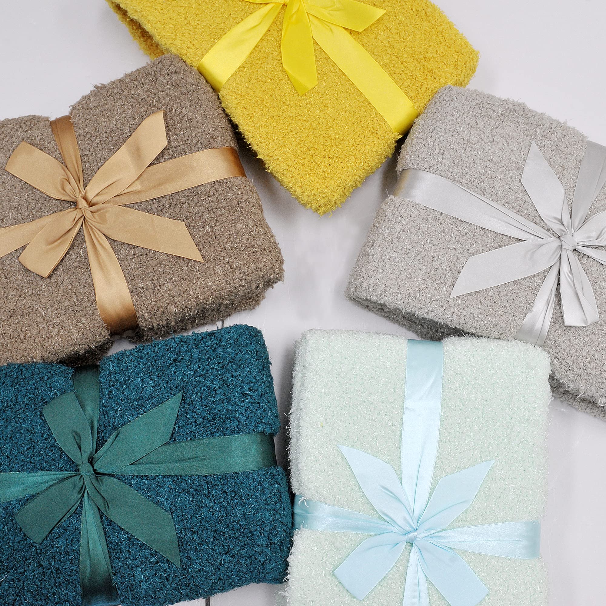 Amazon.com: Home Soft Things Grey Fluffy Knitted Woven Throw 