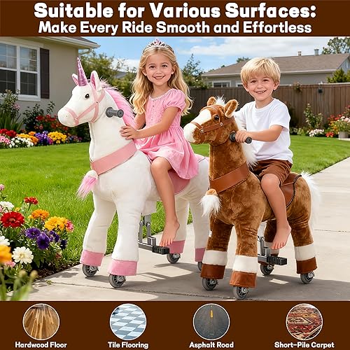 Miniatura 4 de Juguetes para montar a caballo, juguetes para niños de 3 a 5 años de edad, juguetes de animales de peluche de primera calidad, caballos que caminan