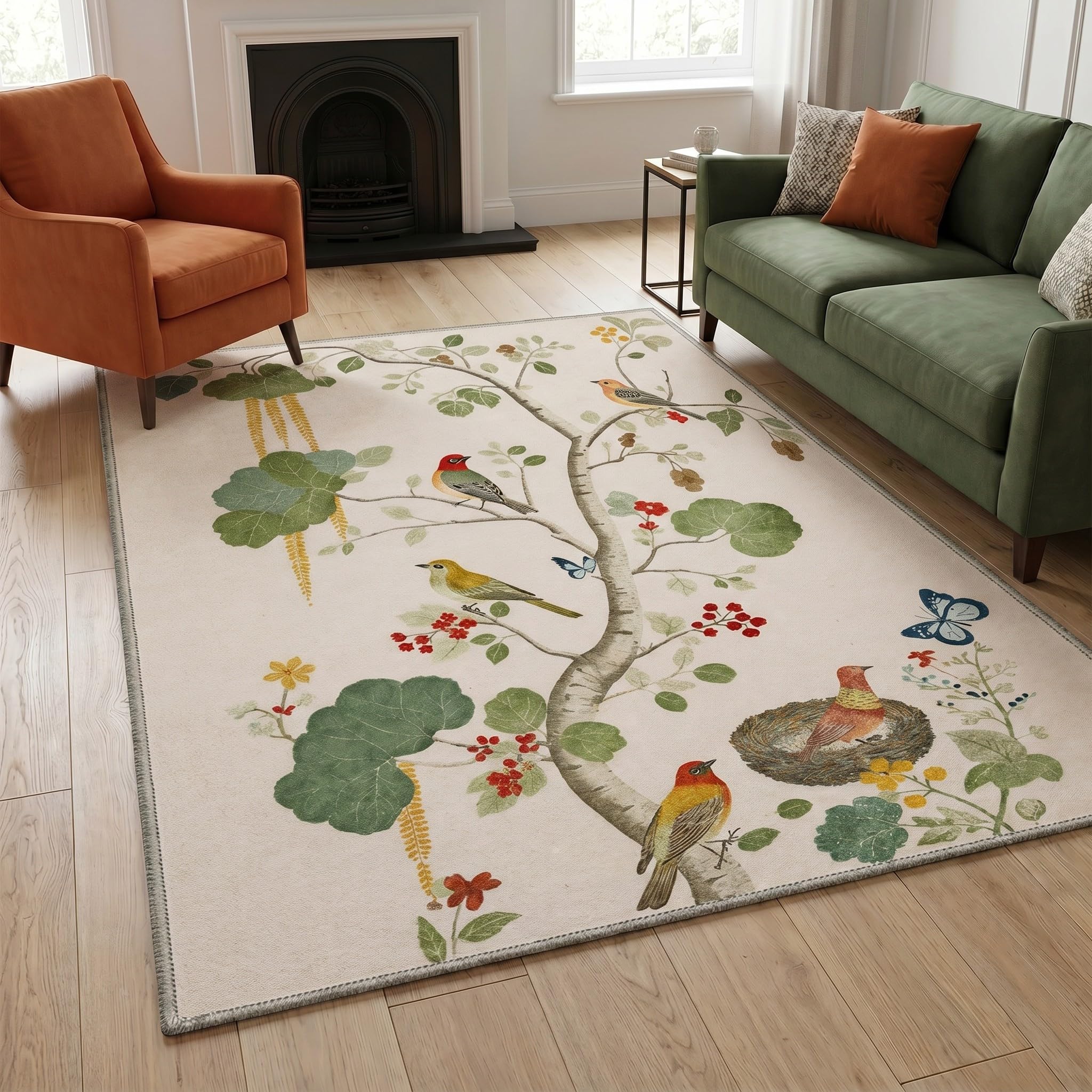 GENIMO Waschbarer Teppich Orientalisch Leinenblüte 120x170cm Flur