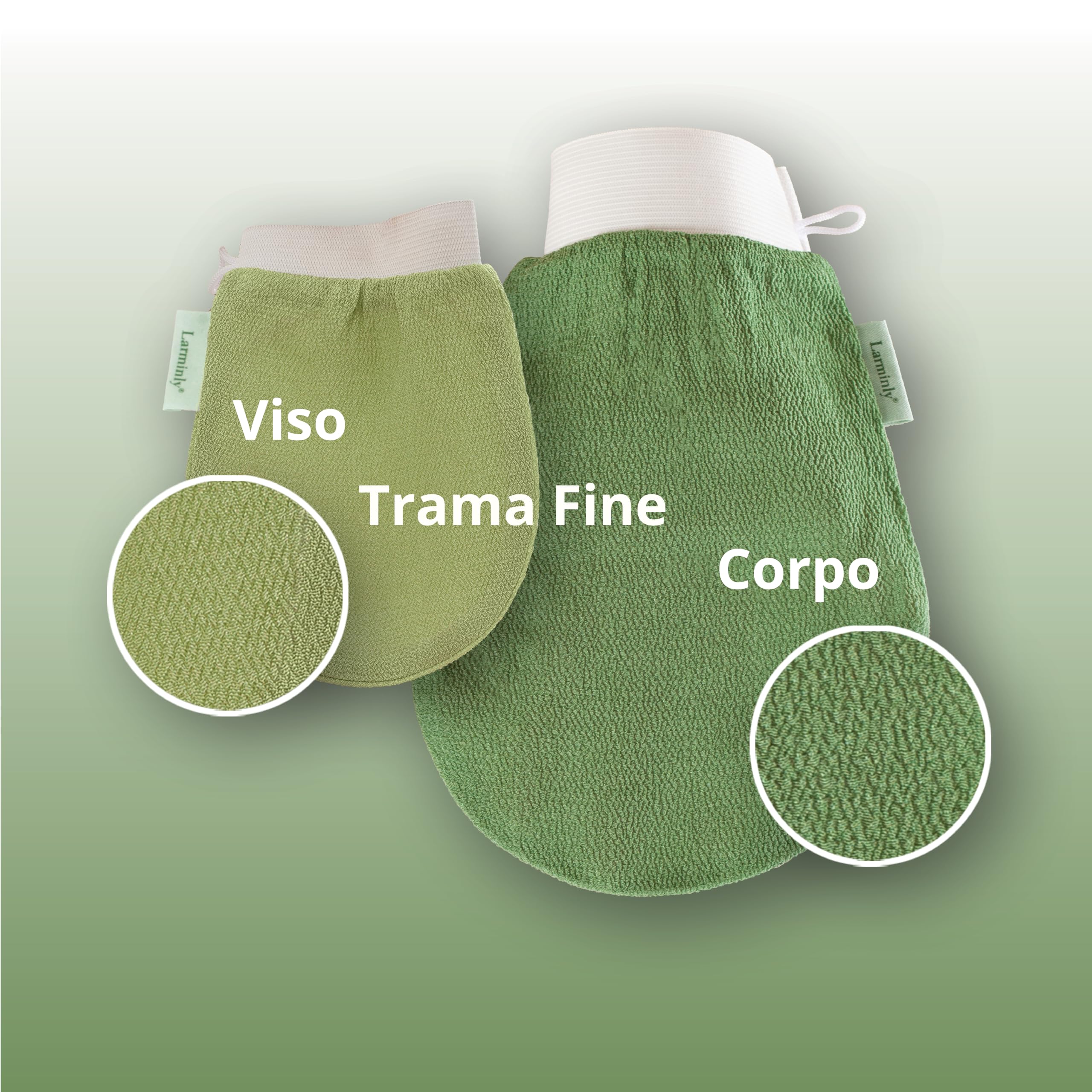 Guanto Kessa Delicato 150D Esfoliante Corpo 100% Viscosa Origine Naturale Hammam Scrub Pelle Sensibile Confezione Elegante