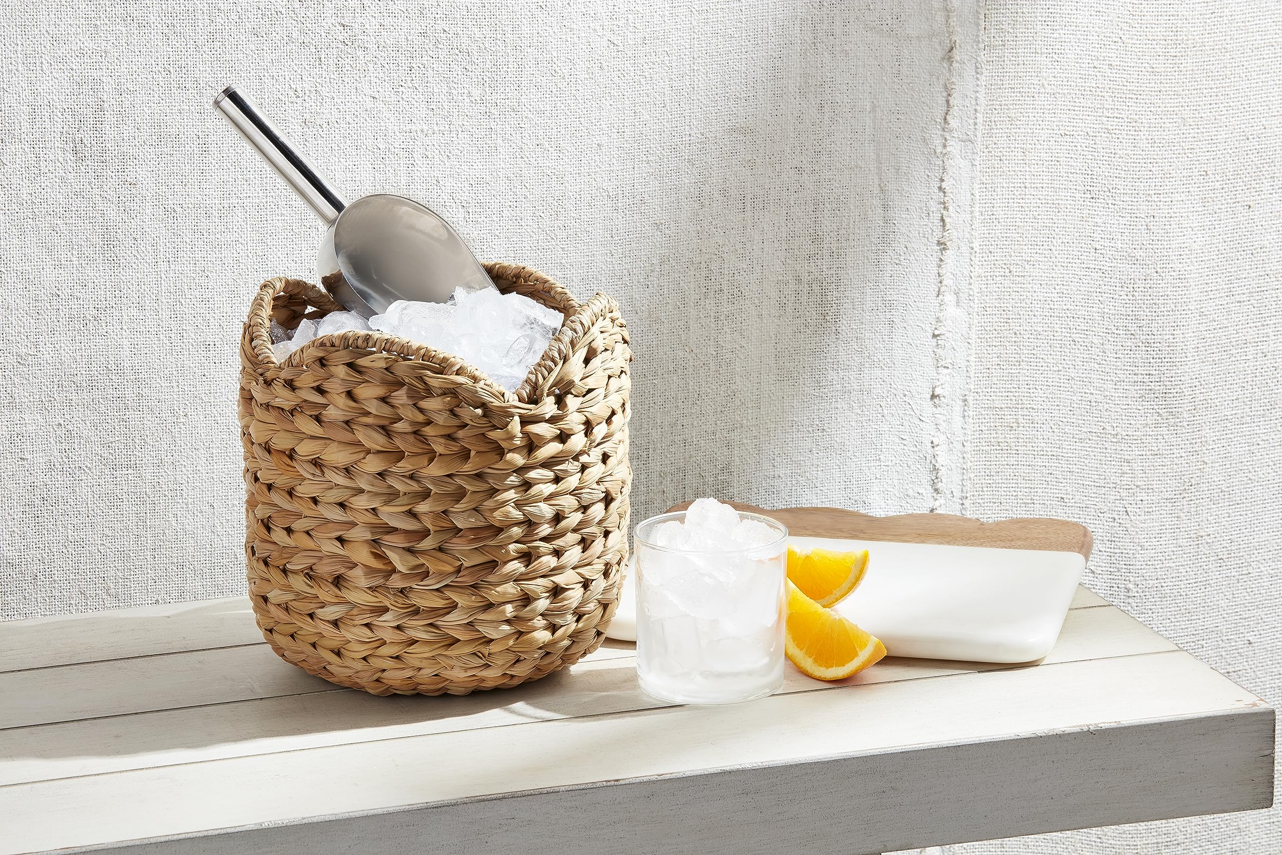 Mud Pie Seagrass Ice Bucket, 7.5