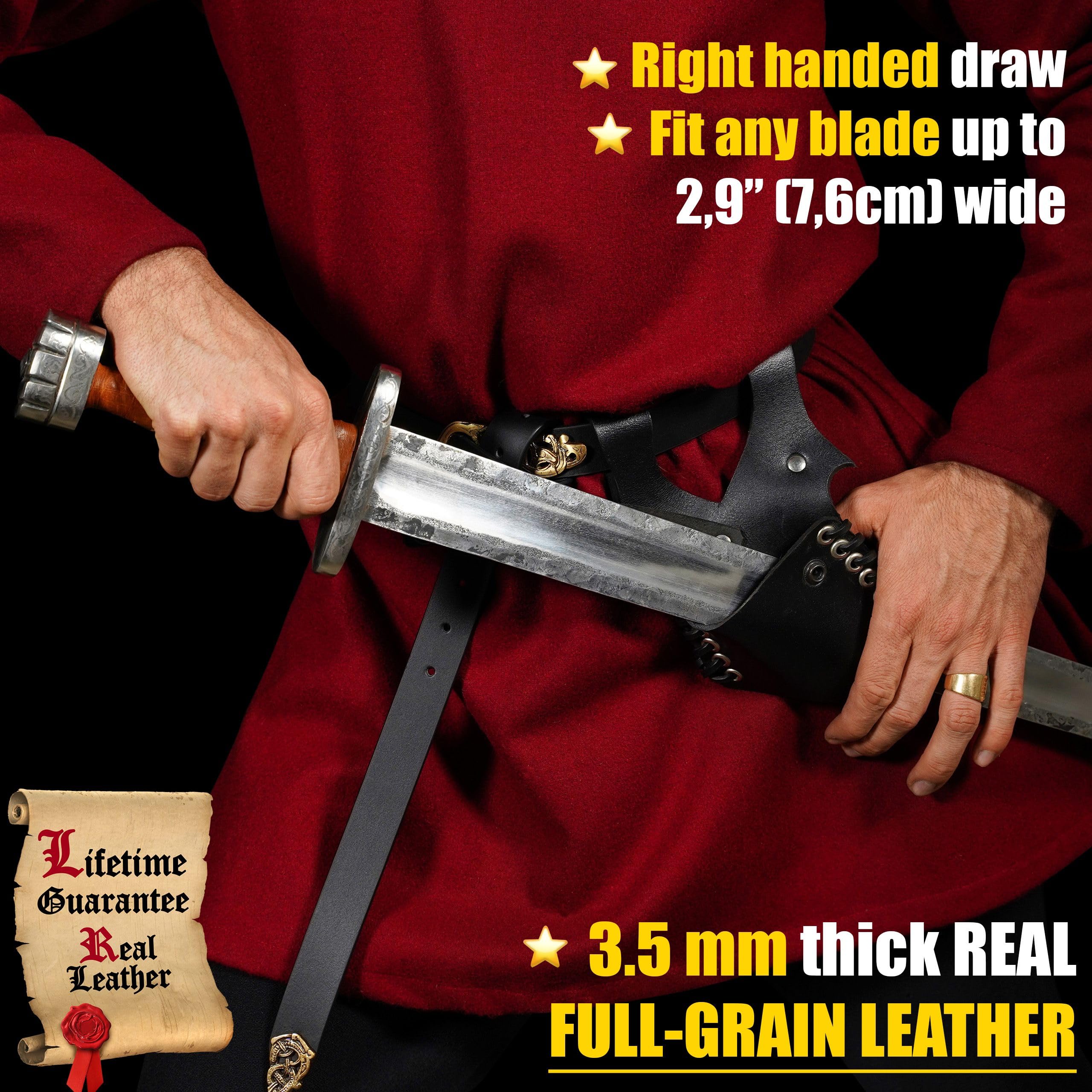 Leather Sword Frog LARP Medieval Sword Belt Costume Accessory O Ring Rapier Knight Sword Holster P 52284560