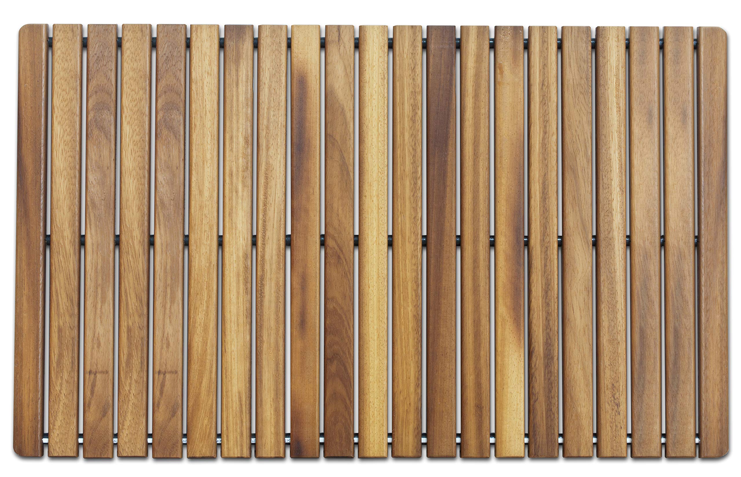 Tarima/Alfombra Flexible para Ducha y baño, en Madera de Teca (50 x 80 cm)