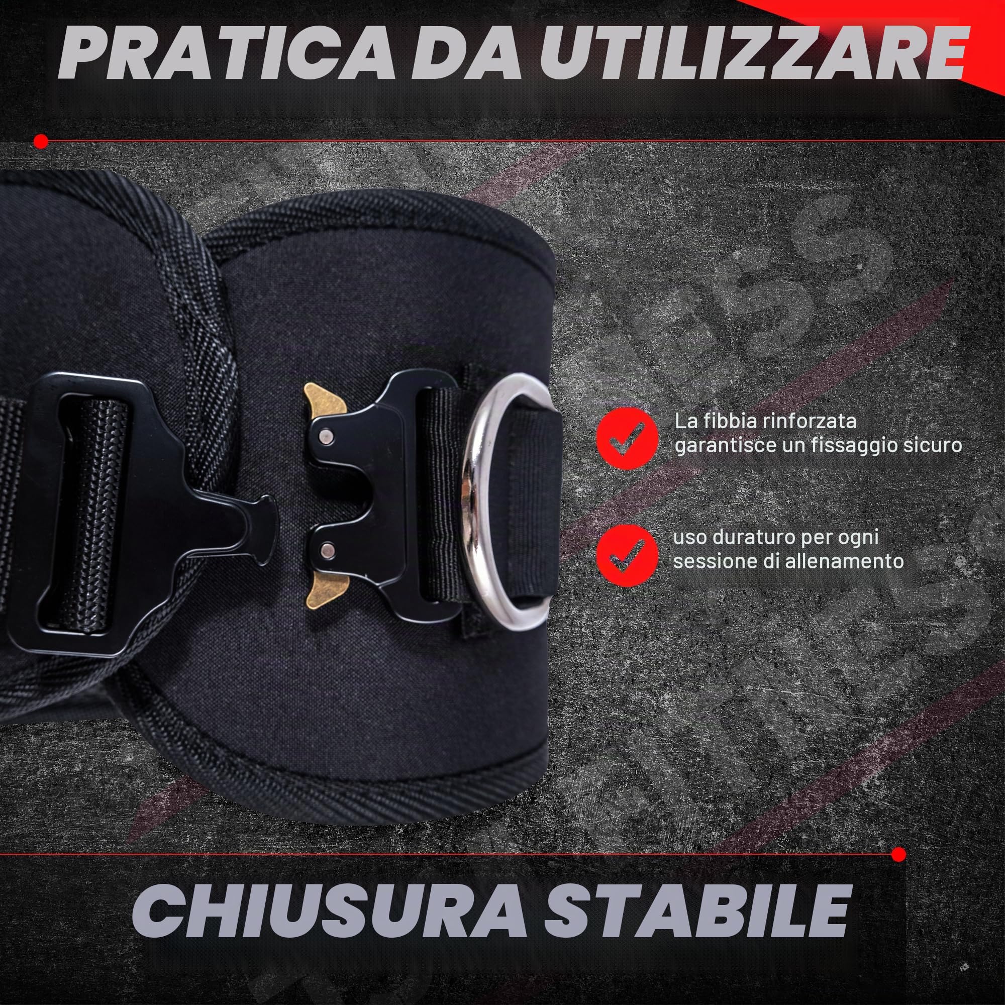 Cintura per Zavorra Palestra con Catena 240kg e 2 Moschettoni - Cintura Pesi Bodybuilding e Calisthenics Uomo | Supporto Neoprene per Dip, Fitness, Powerlifting, CrossFit