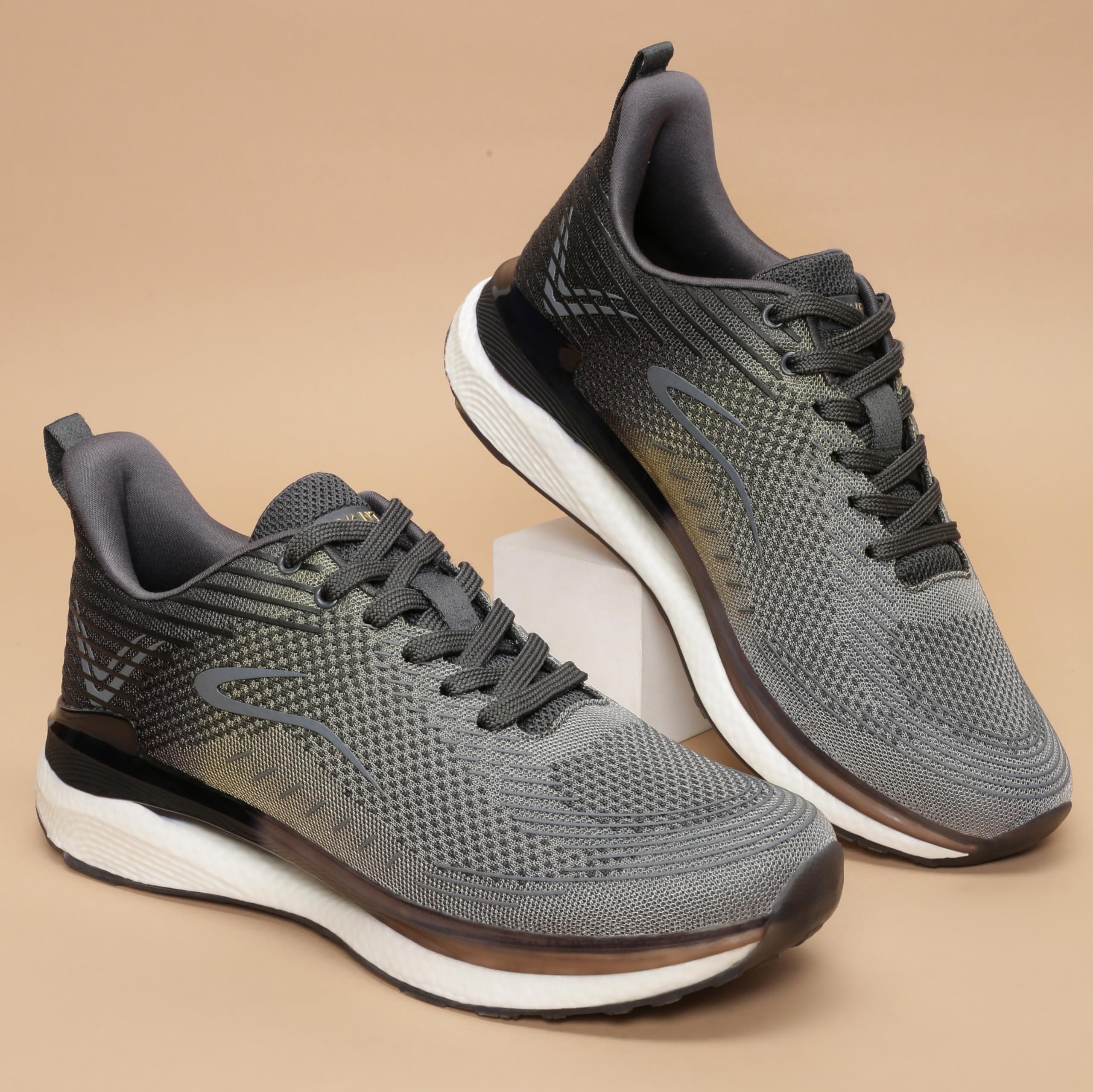 AVANT Men's BounceMax Walking Shoes - Superior Traction, Anti Skid, Lightweight, Multi Directional Flexibility, Enhanced Cushioning, Sports Footwear (AVMSH086CL03UK9_D.Grey_UK9) 1