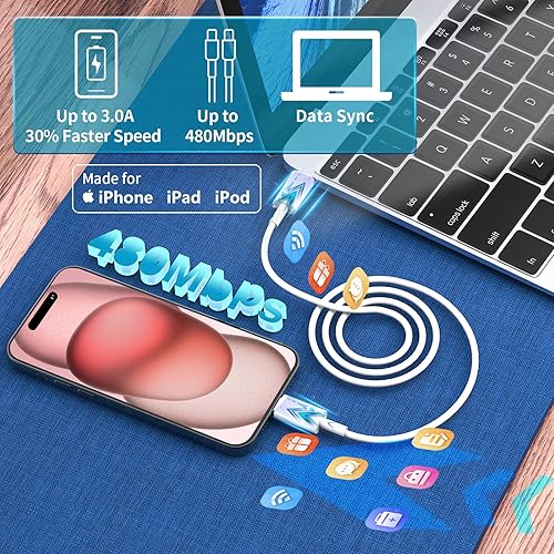 Miniatura 9 de Stuffcool - Cargador rápido de 20 W USB C con carga rápida de 6 pies tipo C a Lightning para iPhone 131211XSXRXSEiPadAirPods Pro