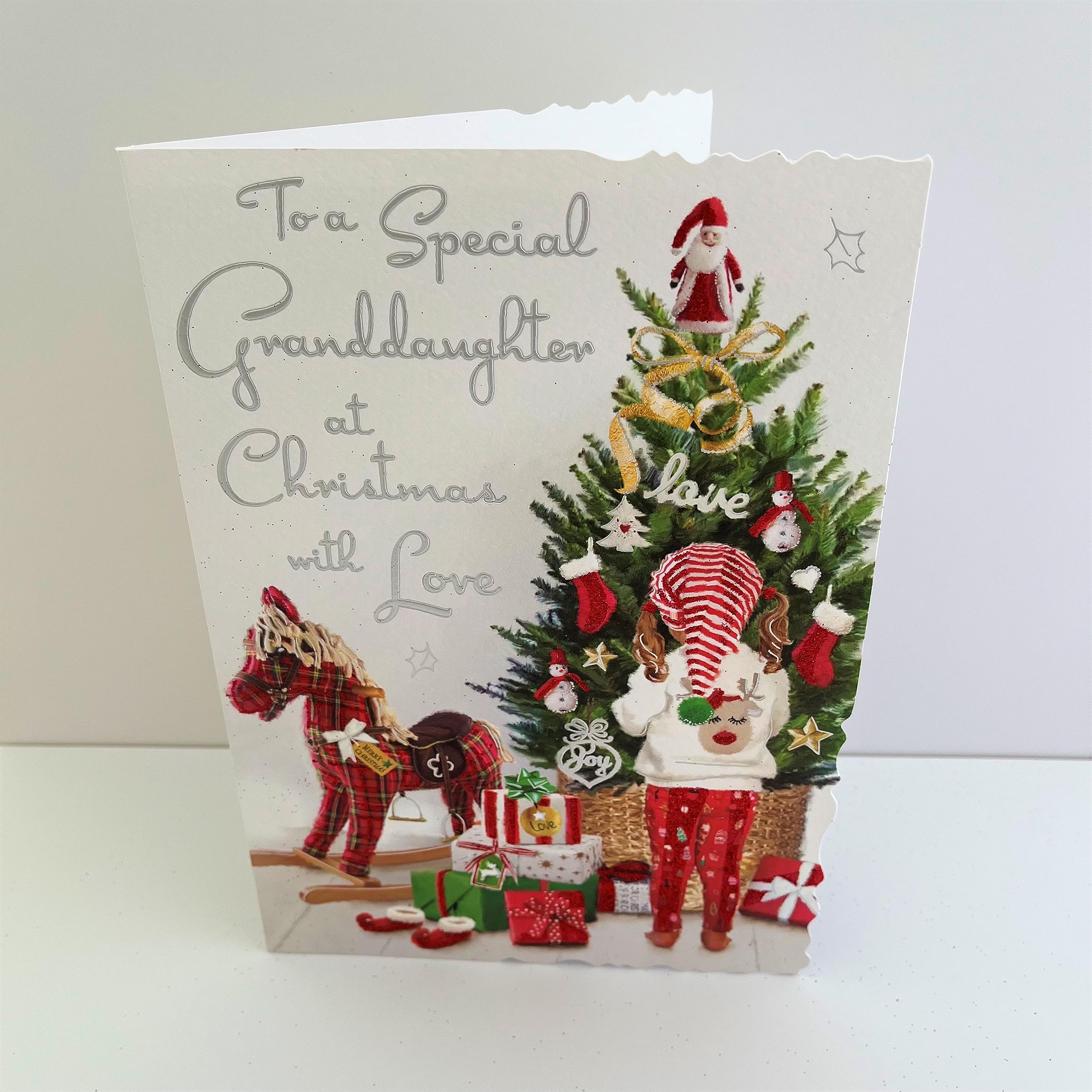 Weihnachtskarte 'To A Special Granddaughter' – Mit Schlitten-Design