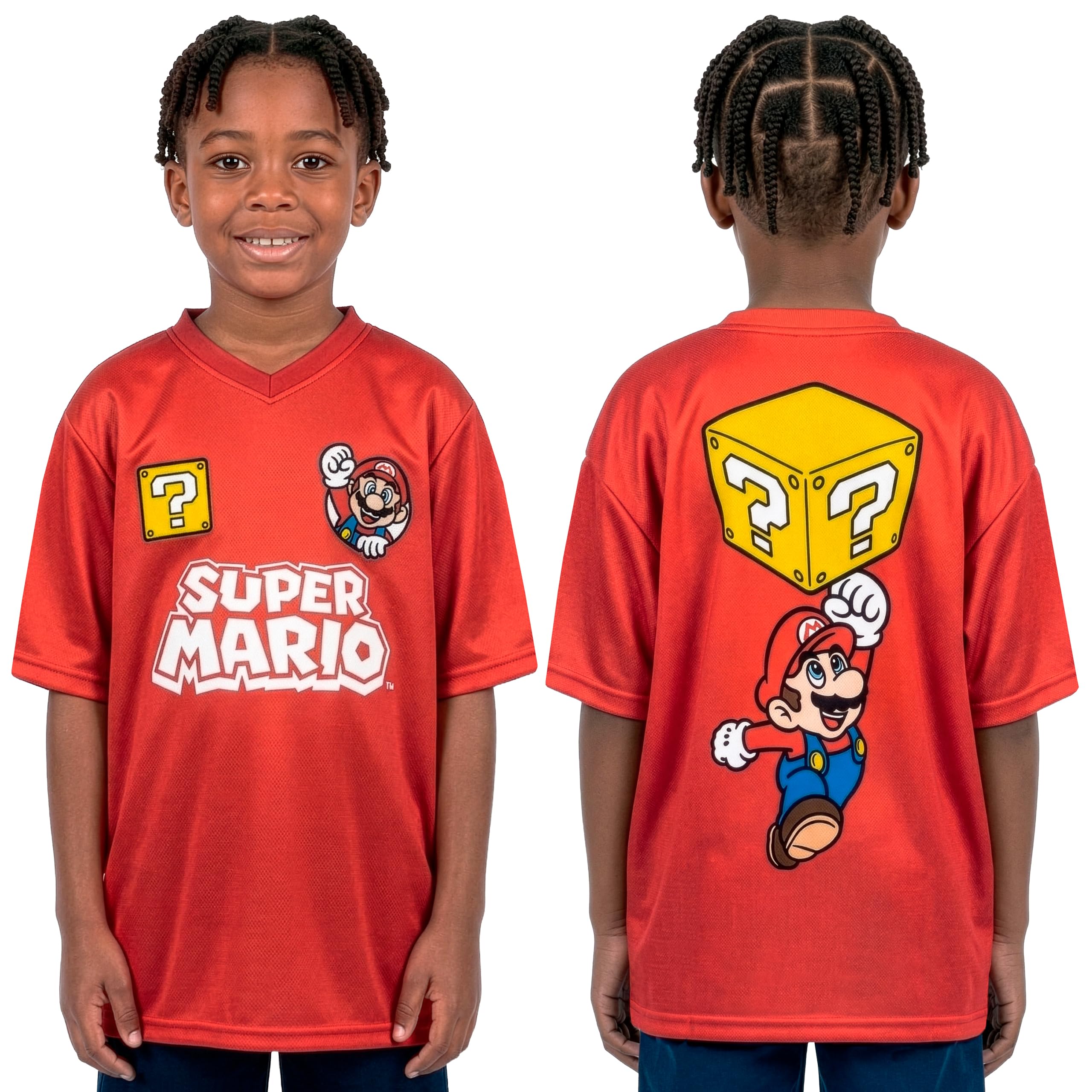 Super Mario Camiseta Futbol para Niños, De Gran Tamaño Camisetas De Futbol Infantil con Motivo De Mario, Camisetas Niño