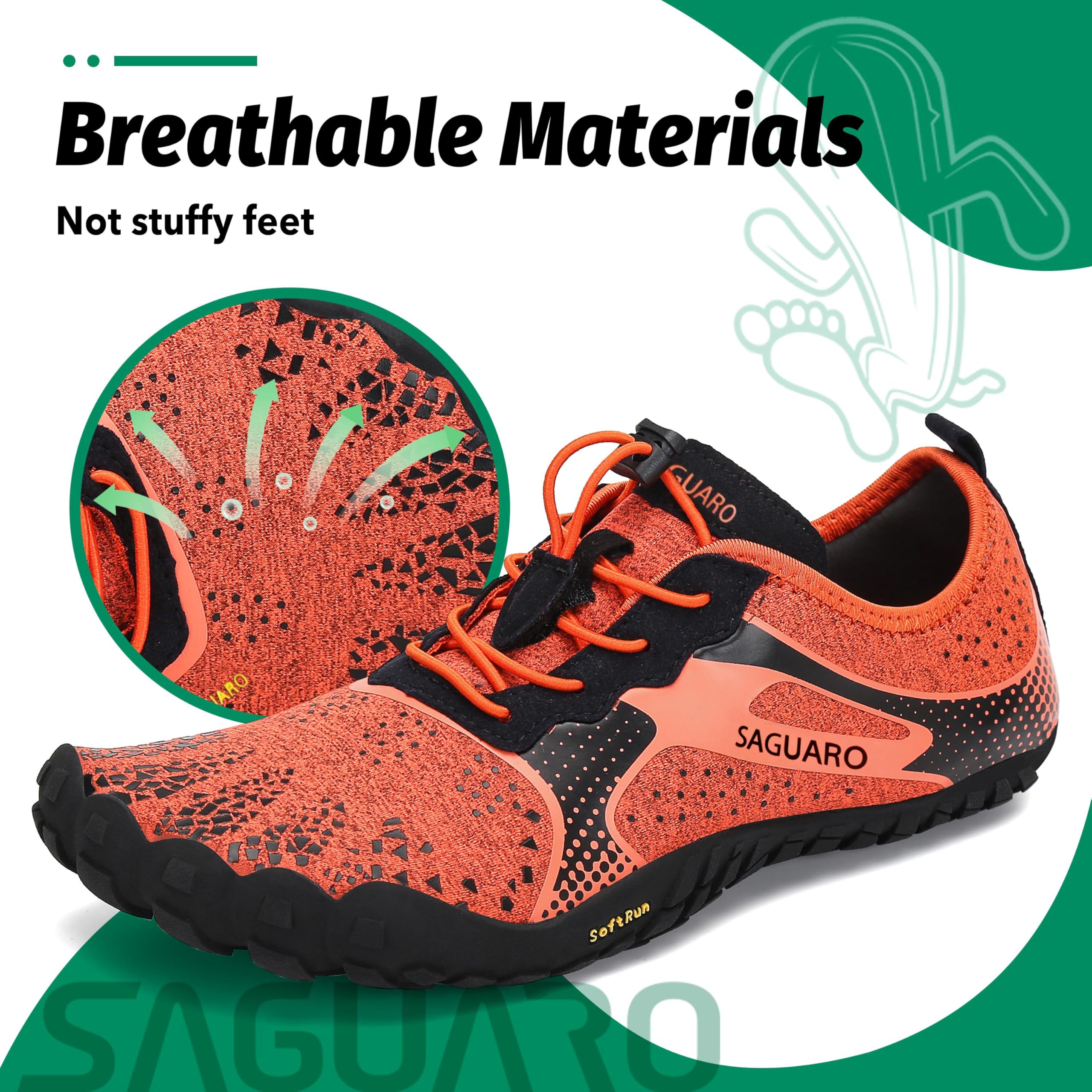 SAGUARO Scarpe Barefoot con Dita per Trekking Trail Running Ginnastica, 36-48