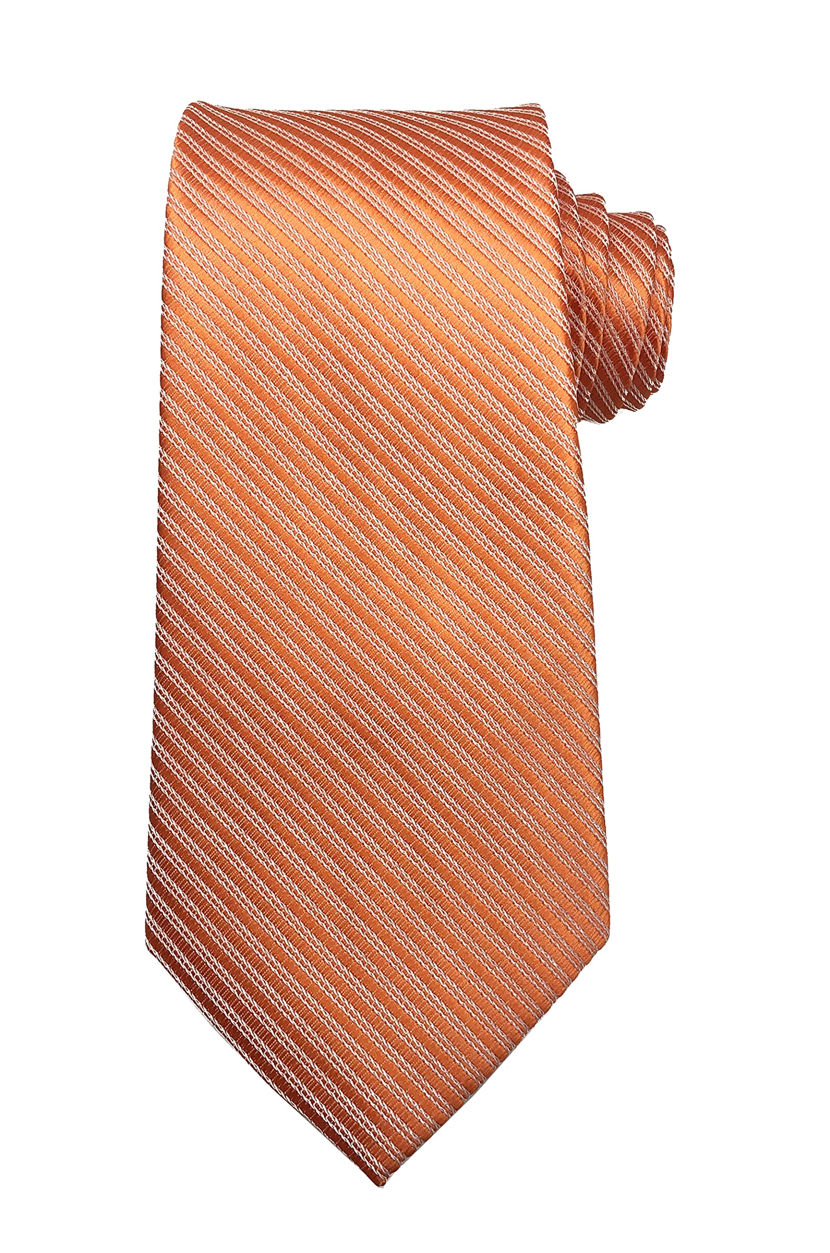 Wehug Men's Classic Solid Tie Silk Woven Necktie Jacquard Neck Orange Ties For Men EU-LD0061