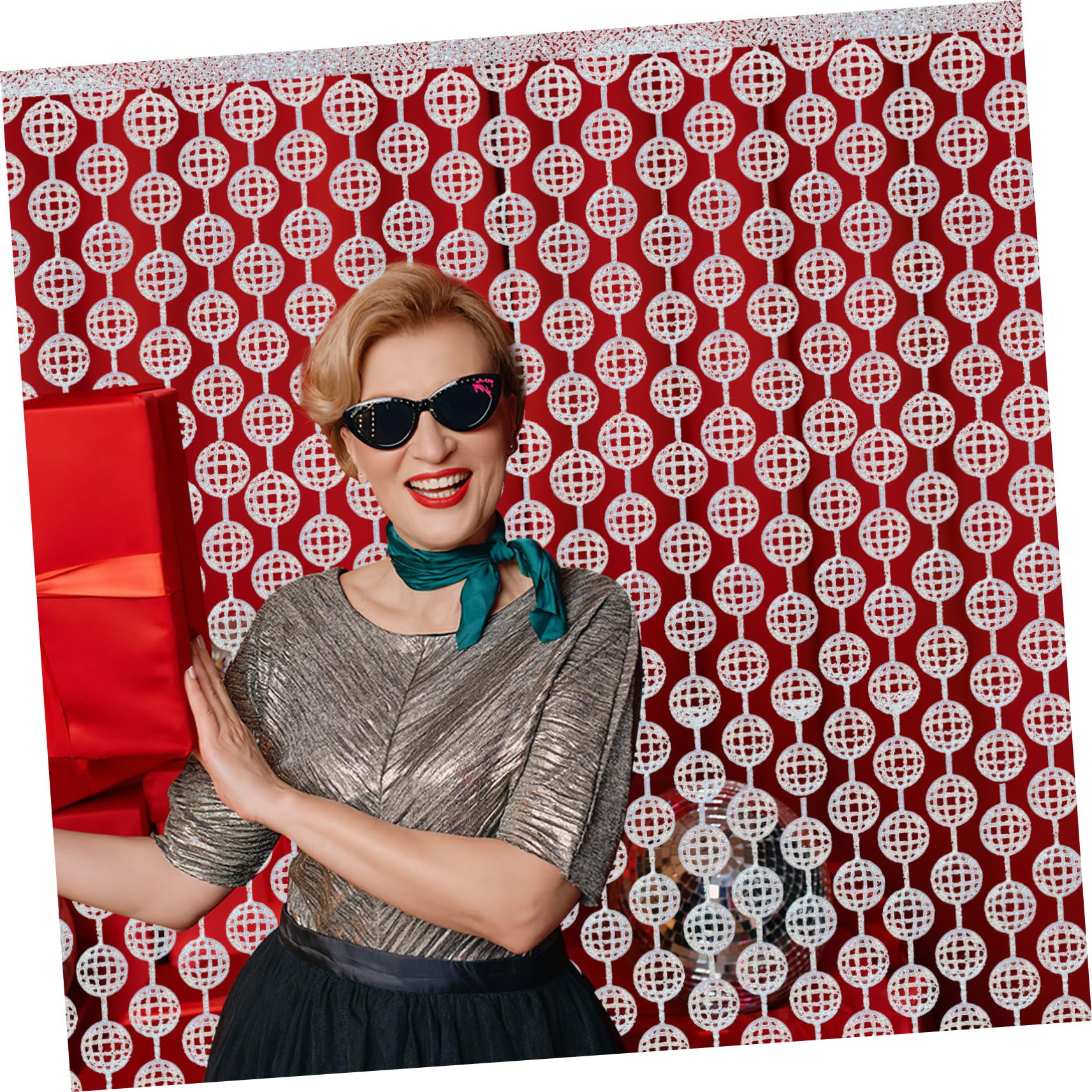 Alipis Dance Party Adornment Disco Ball Iridescent Hanging Curtain Ceiling Decor Celebration Backdrop