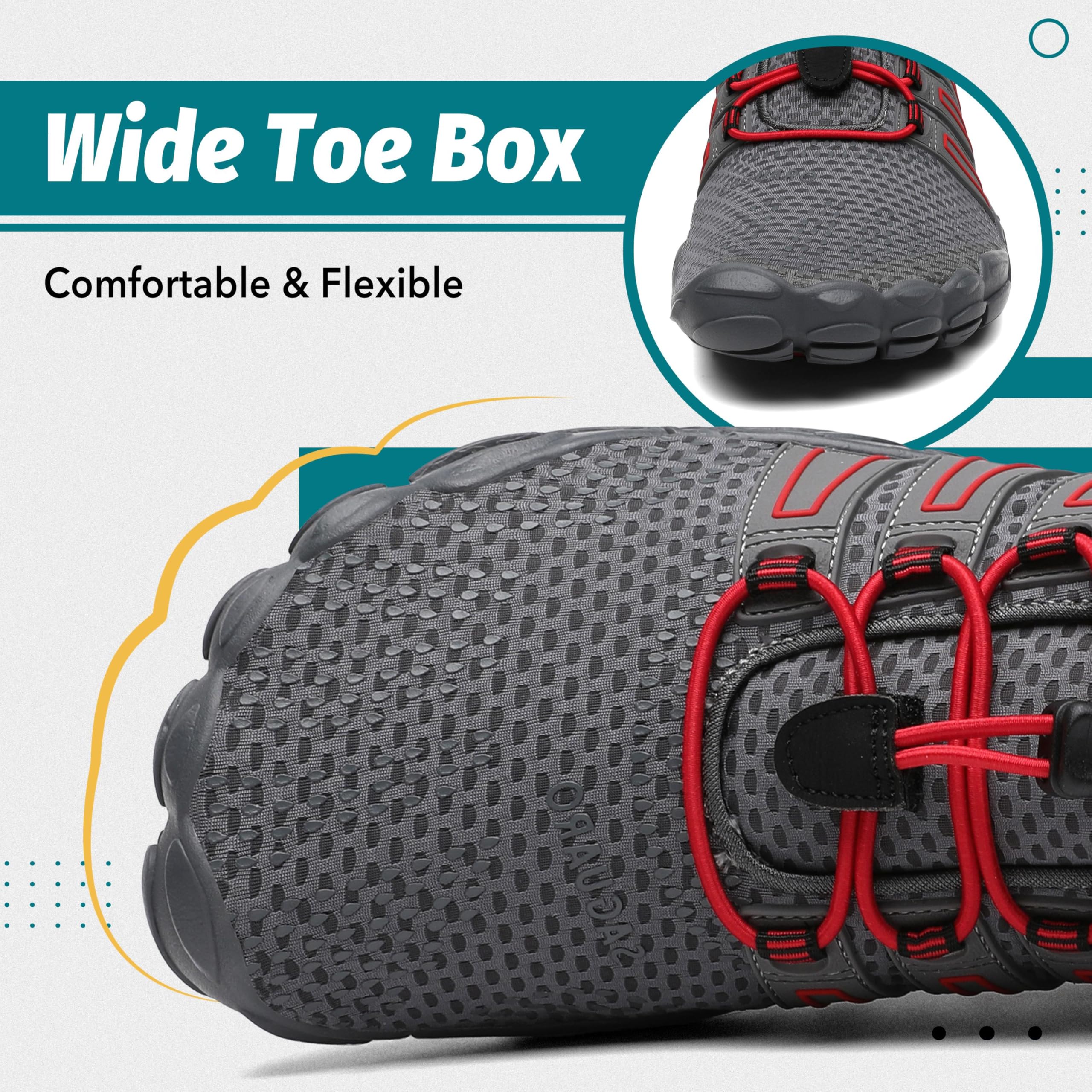 SAGUARO Scarpe Barefoot Uomo Donna Scarpe da Trail Running Minimaliste Antiscivolo Leggere Outdoor GR.36-48