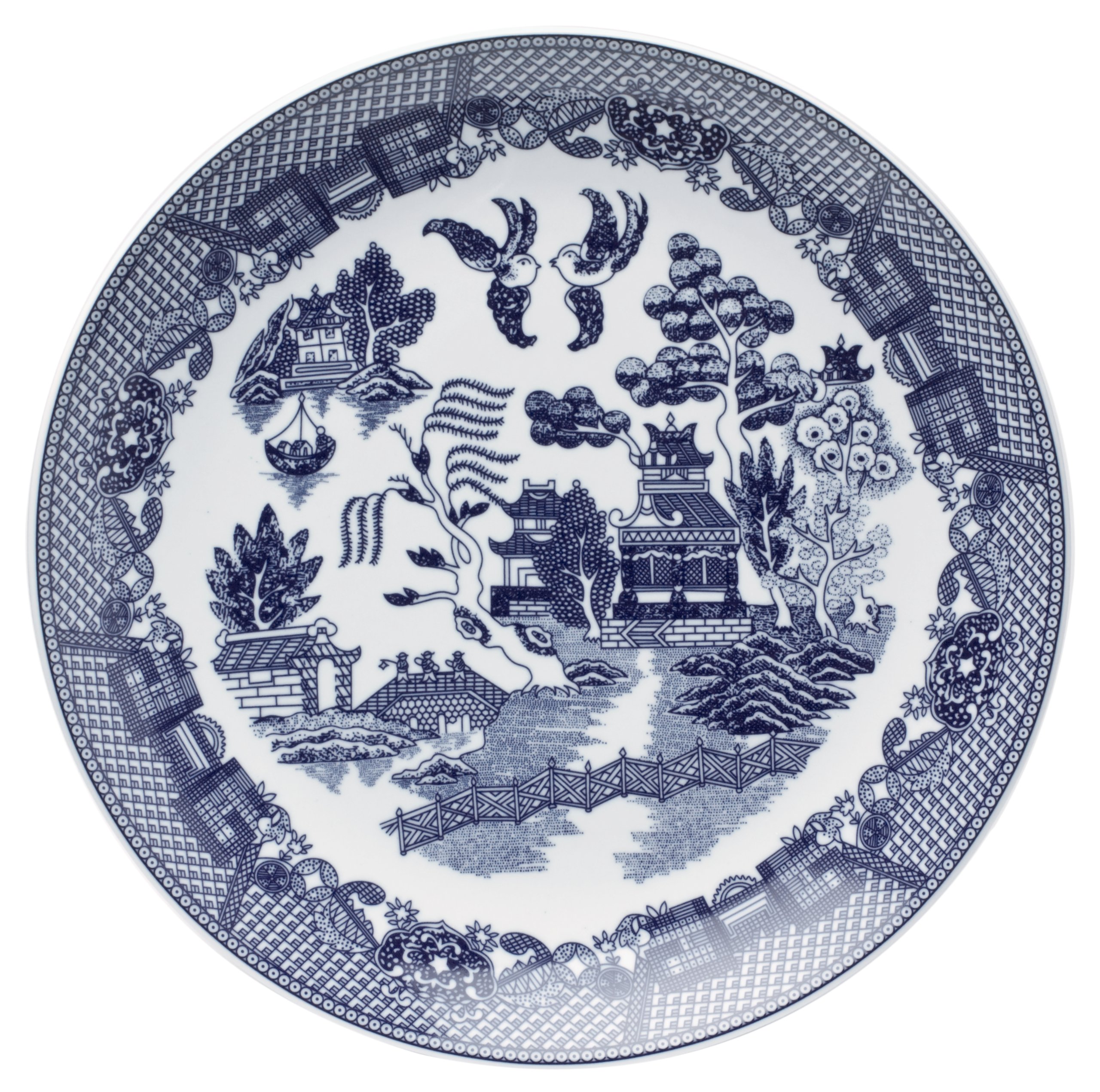 Assiette buffet en saule Bleu plat de service rond YK-319