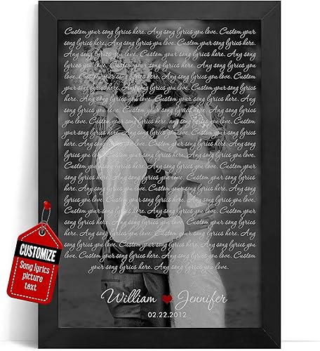 Vista 57 de VICILO Póster musical personalizado con letras de canciones, decoración sentimental perfecta, regalo de San Valentín para él, regalos de novio