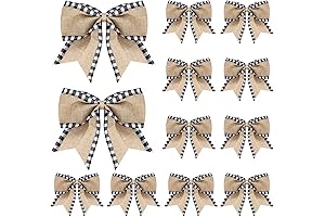 Syhood 12-Piece Embellished Christmas Burlap Ornaments