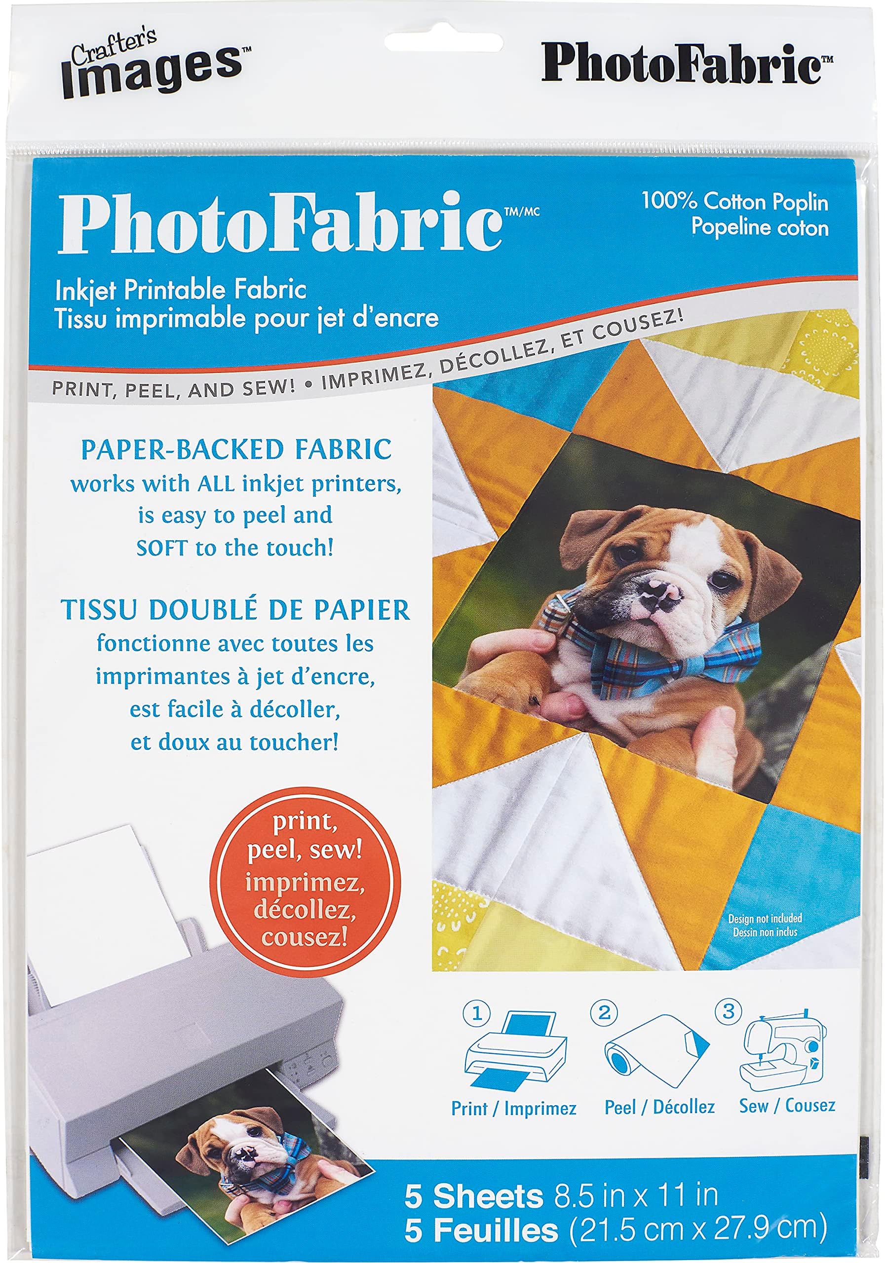 PhotoFabric Cotton Poplin Fabric Sheets (5 sheets)