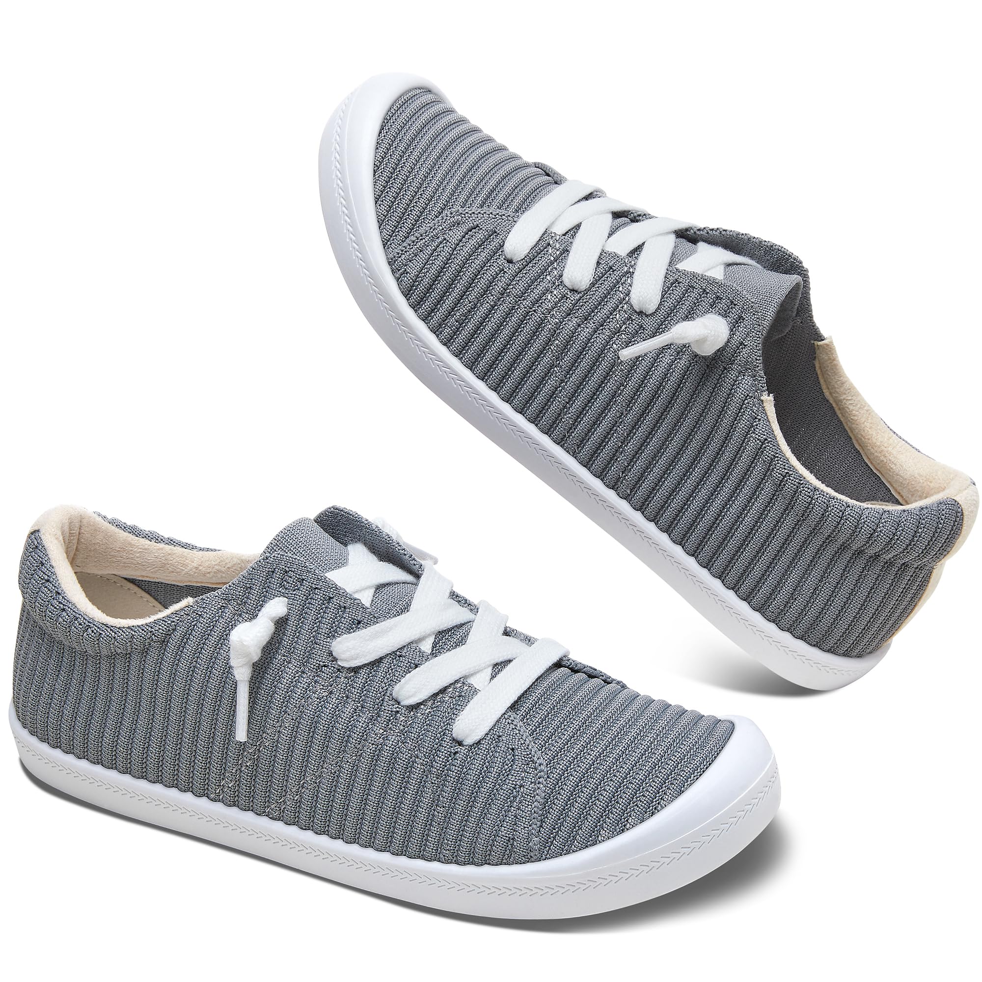 AISFAESㅤ Mesh Slip On Shoes Women Comfort Knit Slip On Loafer Casual Fashion Sneaker Lightweight and Breathable Walking Flats