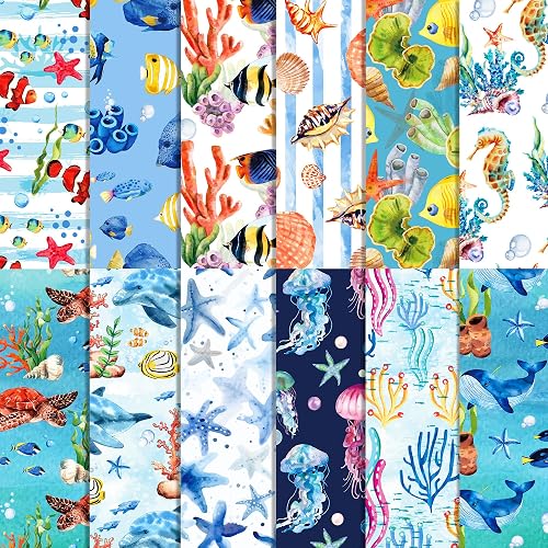 24 PCS Under the Sea Scrapbook Paper Pads, Fish Double