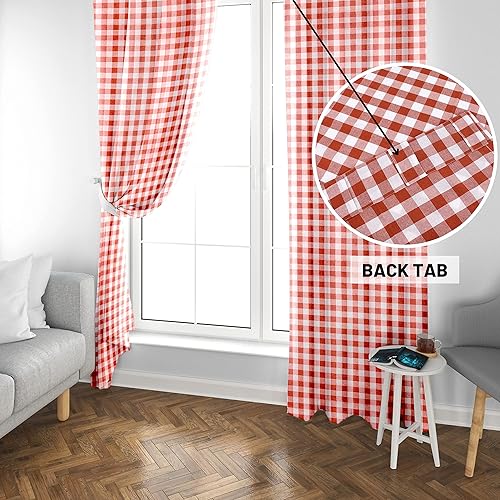 FINGERCRAFT Living Grainger - Cortina opaca para ventana sala de estar y dormitorio con bolsillo para barra color blanco y negro 50 x 84 pulgadas