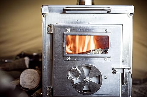 Miniatura 7 de OneTigris TIGER ROAR - Estufa portátil de leña para campamento de invierno, caza y cocina al aire libre, tubos incluidos.