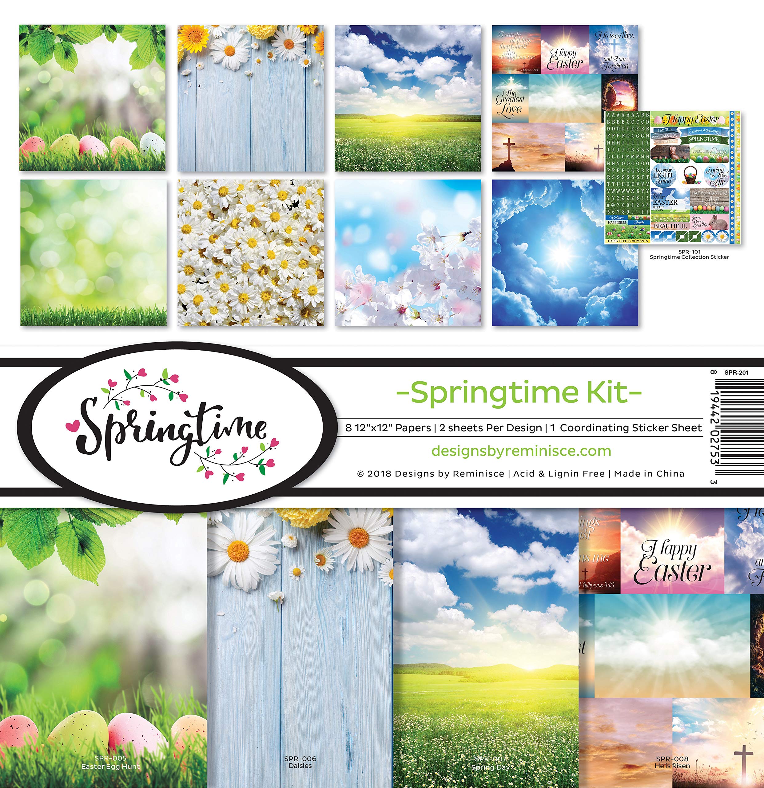 Reminisce (REMBC) Springtime Scrapbook Collection Kit, Multi Color Palette