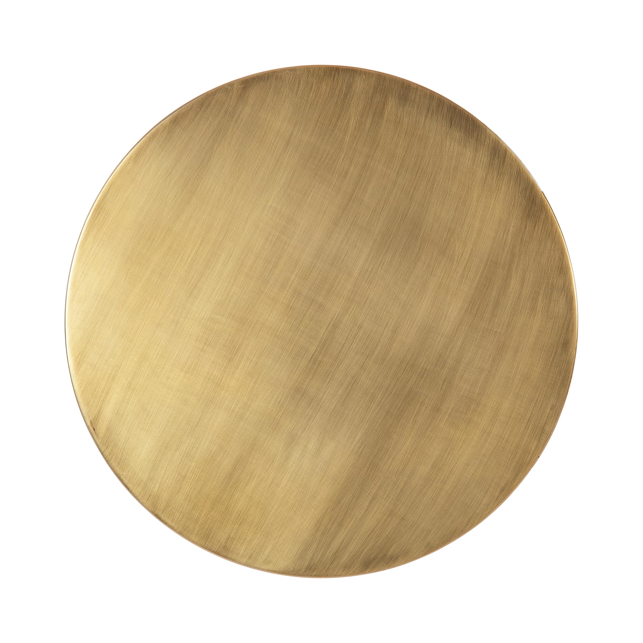 Kate and Laurel Aja Modern Metal Round Side Table; 15 x 15 x 23; Antique Brass; Decorative Geometric Nightstand with Circular Tabletop and Unique Slanted Legs