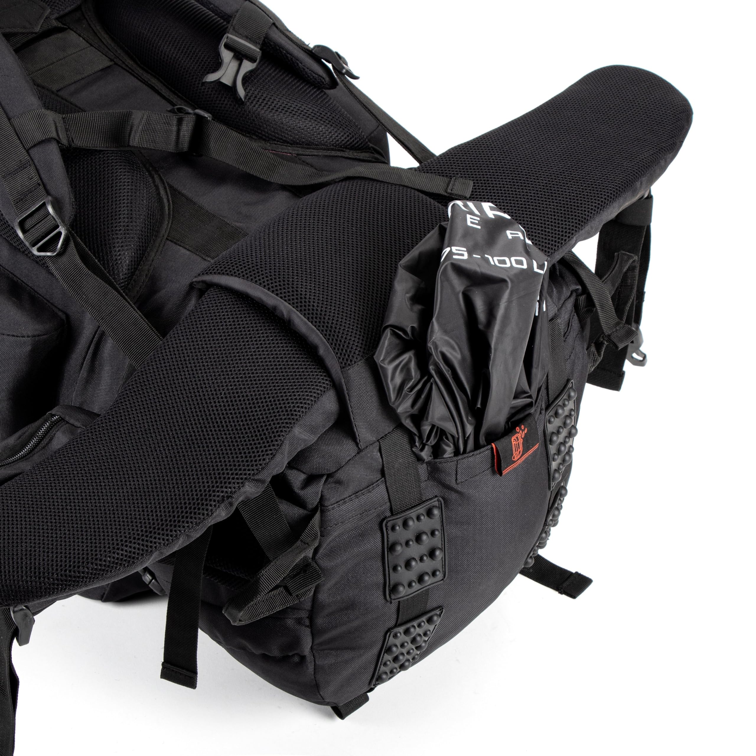 Tripole Mochila Colonel de 95 Litros con Mochila Desmontable - Senderismo, Trekking, Viajes, Camping, Resistente al Agua, con Espalda Transpirable, Negro