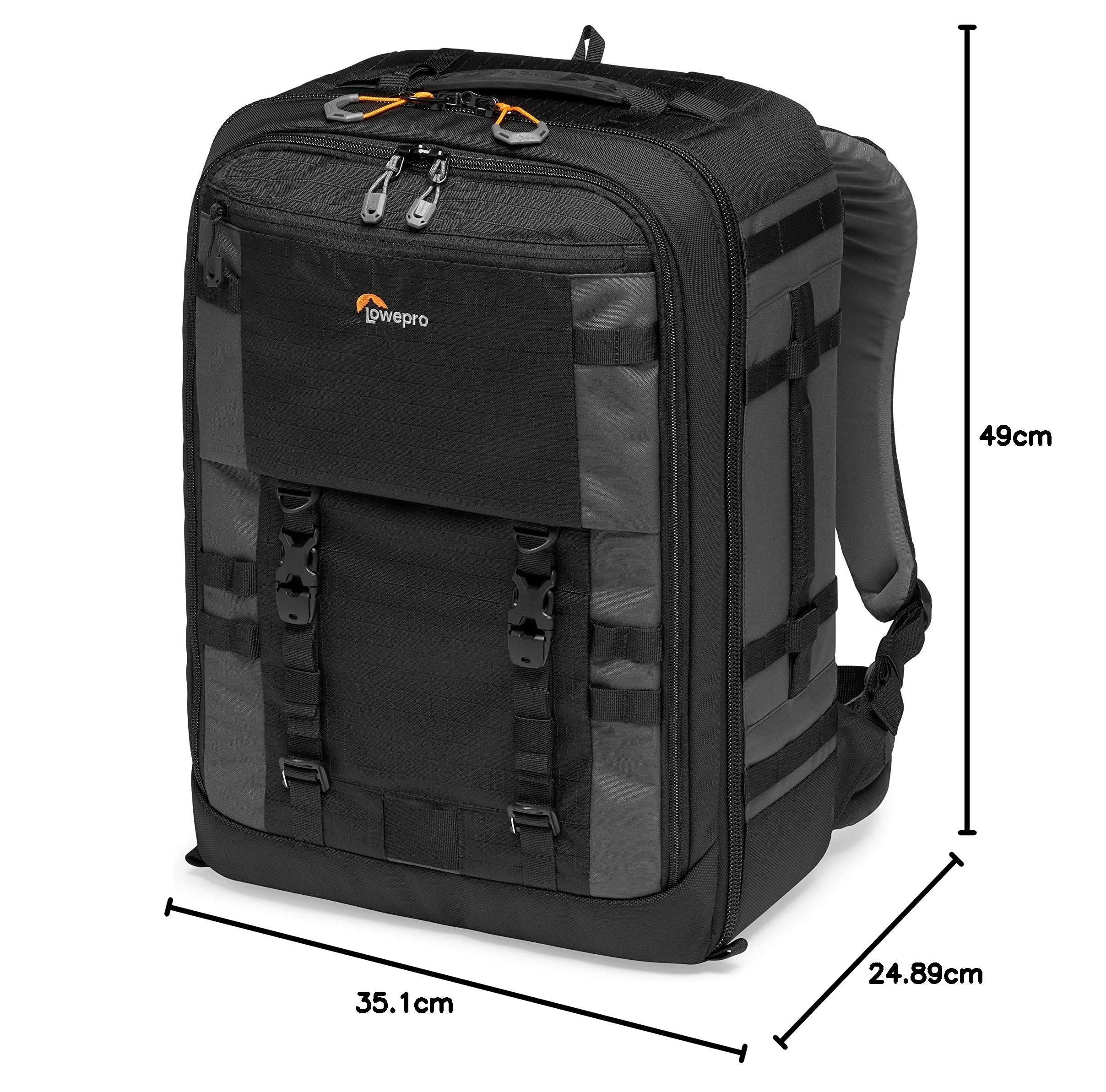 Lowepro Pro Trekker BP 450 AW II, Mochila Fotográfica para Exteriores, Tejido Reciclado, Espacio para Portátil/Tableta de 15", Maxfit, Cámara Mirrorless/DSLR, Negro/Gris Oscuro