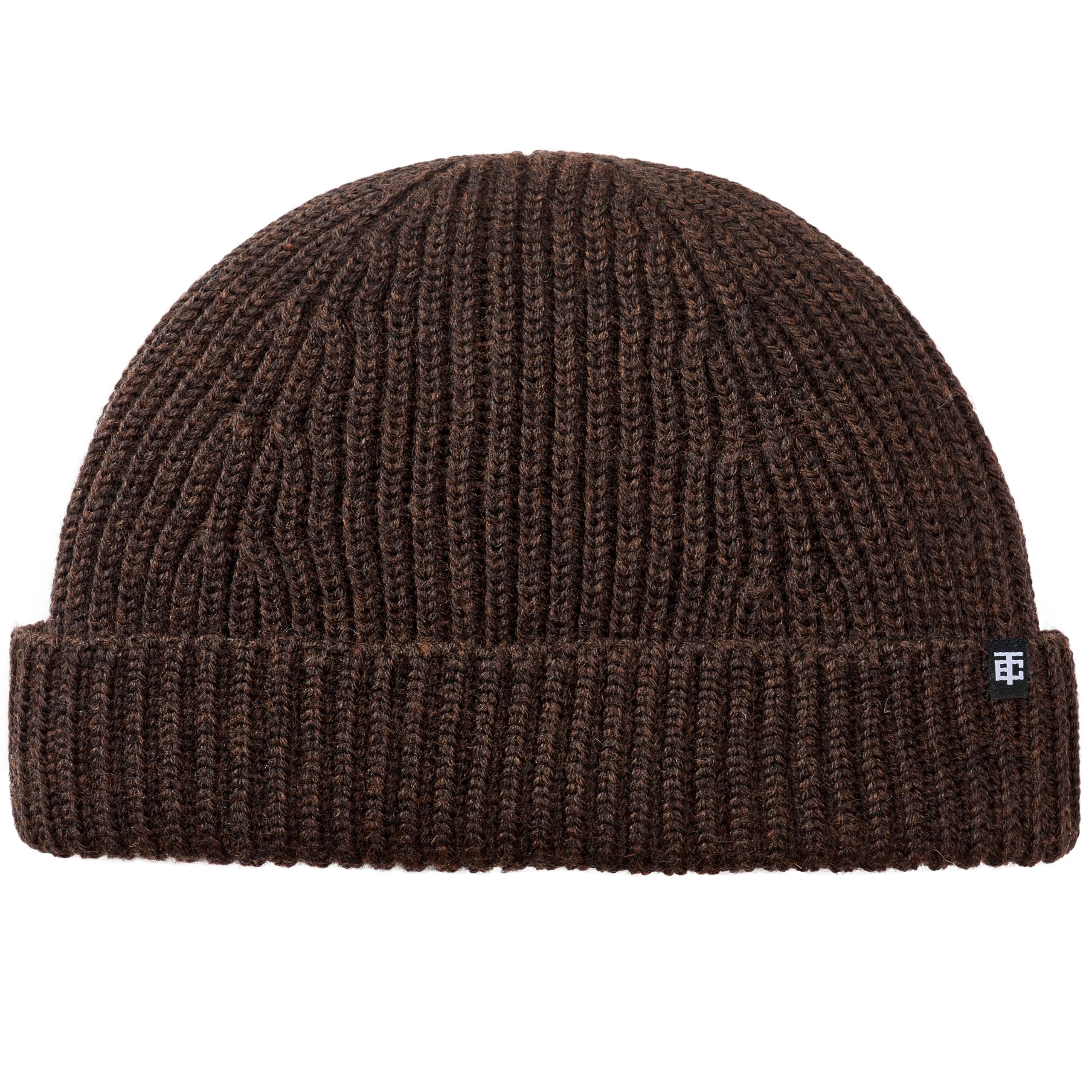 Enter the Complex® Short Fisherman Beanie, Docker Hat, Men and Women, Trawler Beanie, 100% Merino Wool, Roll Cap, brown, One Size