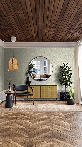 Miniatura 10 de Casa Mia Rollo de papel tapiz de vinilo con hojas metálicas tropicales (cubre 30.75 pies cuadrados) (dorado y marrón)