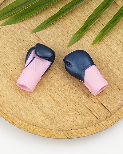 Miniatura 4 de AQKILO Guantes de boxeo mini marionetas de dedo, elimina tu estrés! Cosas extrañas al azar, regalos de elefante blanco, 2 unidades (azul)