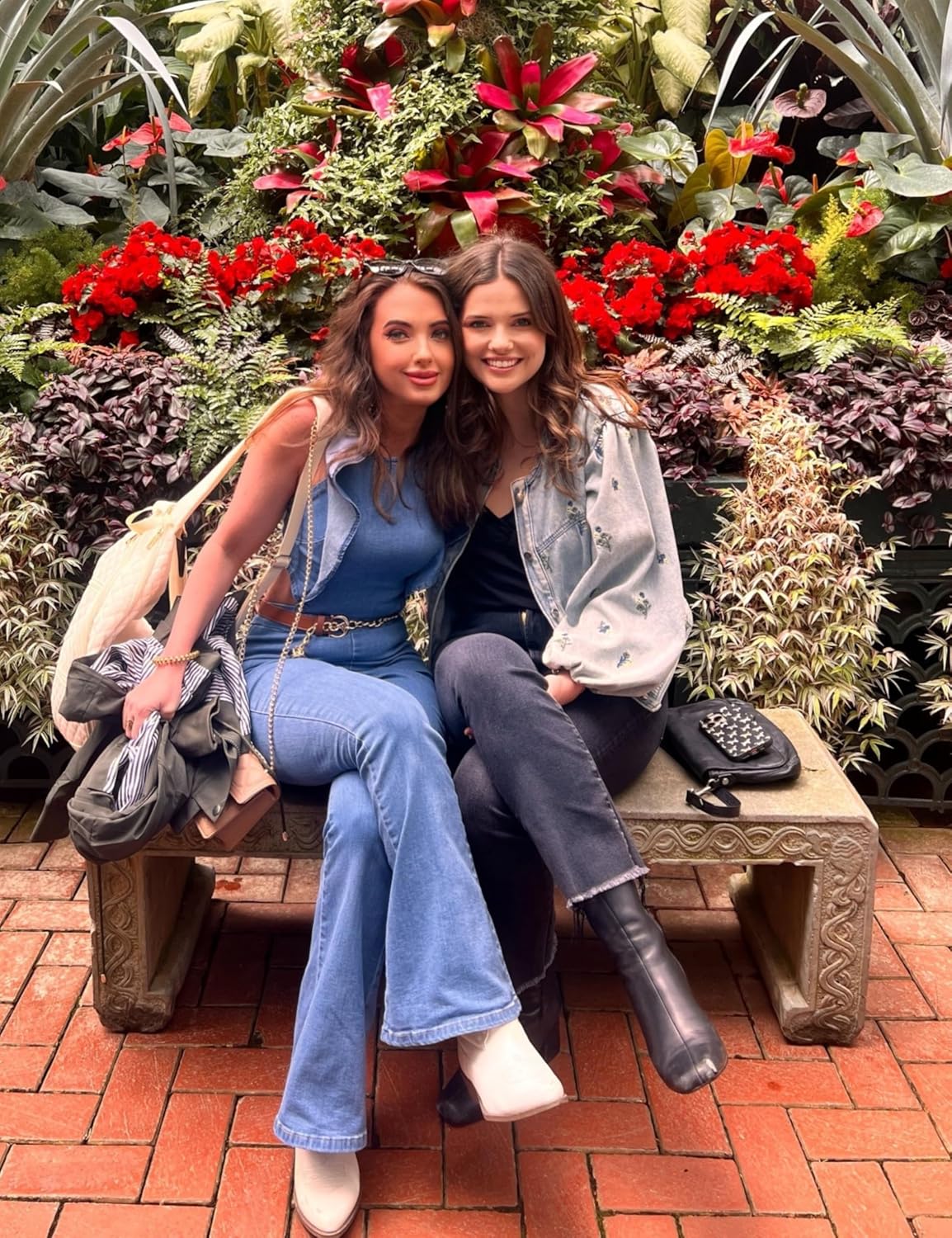 Omoone Womens Flared Denim Overalls Jumpsuit Ruffle Sleeves Backless Stretchy Blue Jean Romper - Image 3