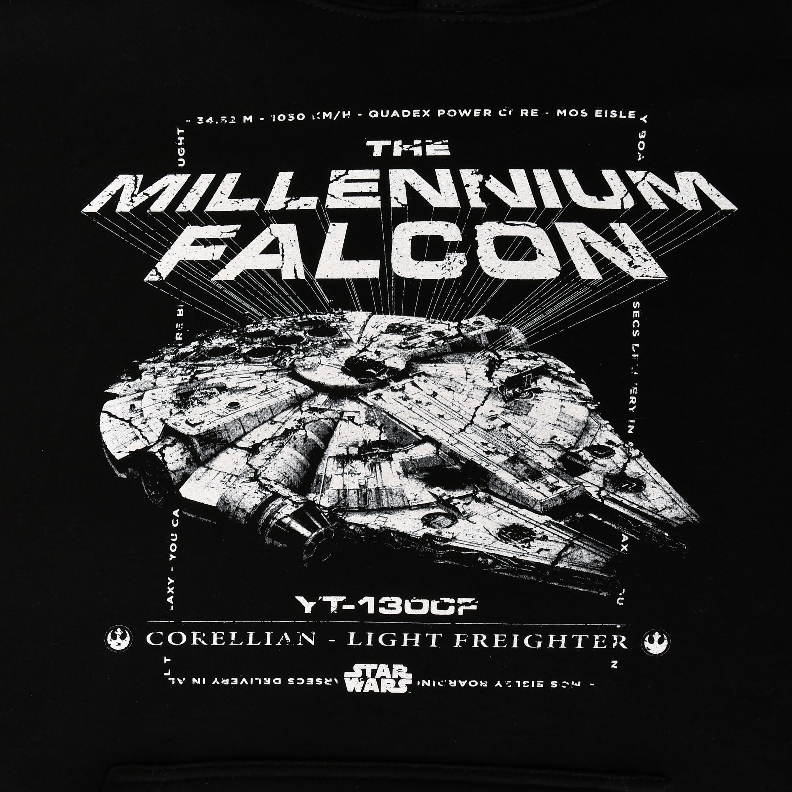 Elbenwald Mos Eisley Cafe Hoodie Frontprint dla fanów Star Wars Mężczyźni Kobiety Bawełna Czarny