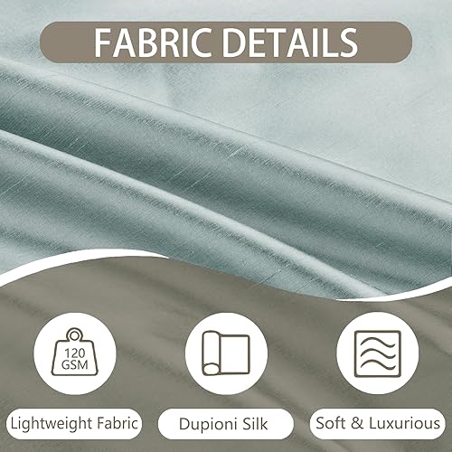 Miniatura 5 de ChadMade Cortina de seda Dupioni 100% filtrante de luz para dormitorio principal, elegante bolsillo para barra de cortina, pestaña trasera,